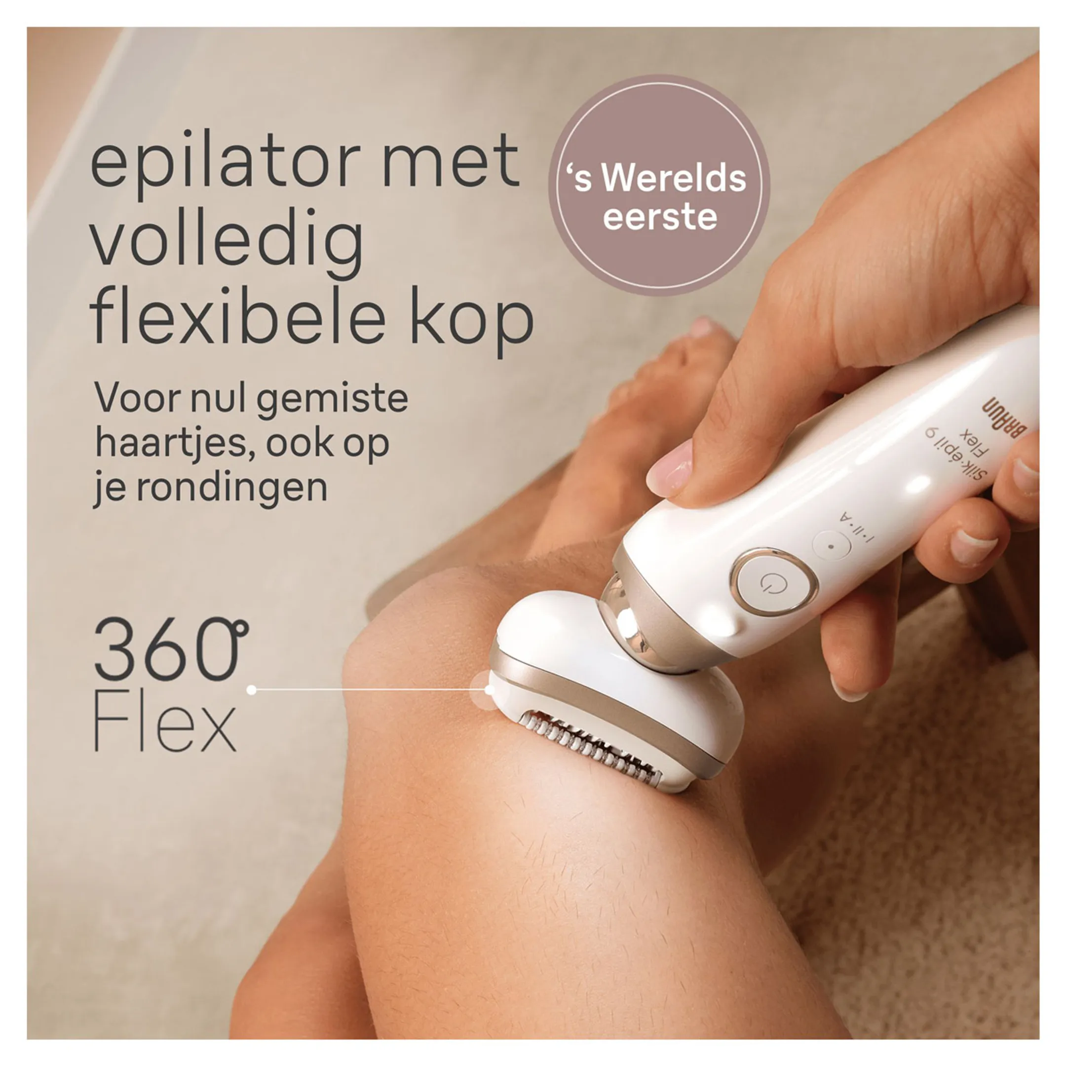 Braun Silk·épil 9 Flex, Epilator Voor Eenvoudig Ontharen, 9-041 3D, Wit/goud image