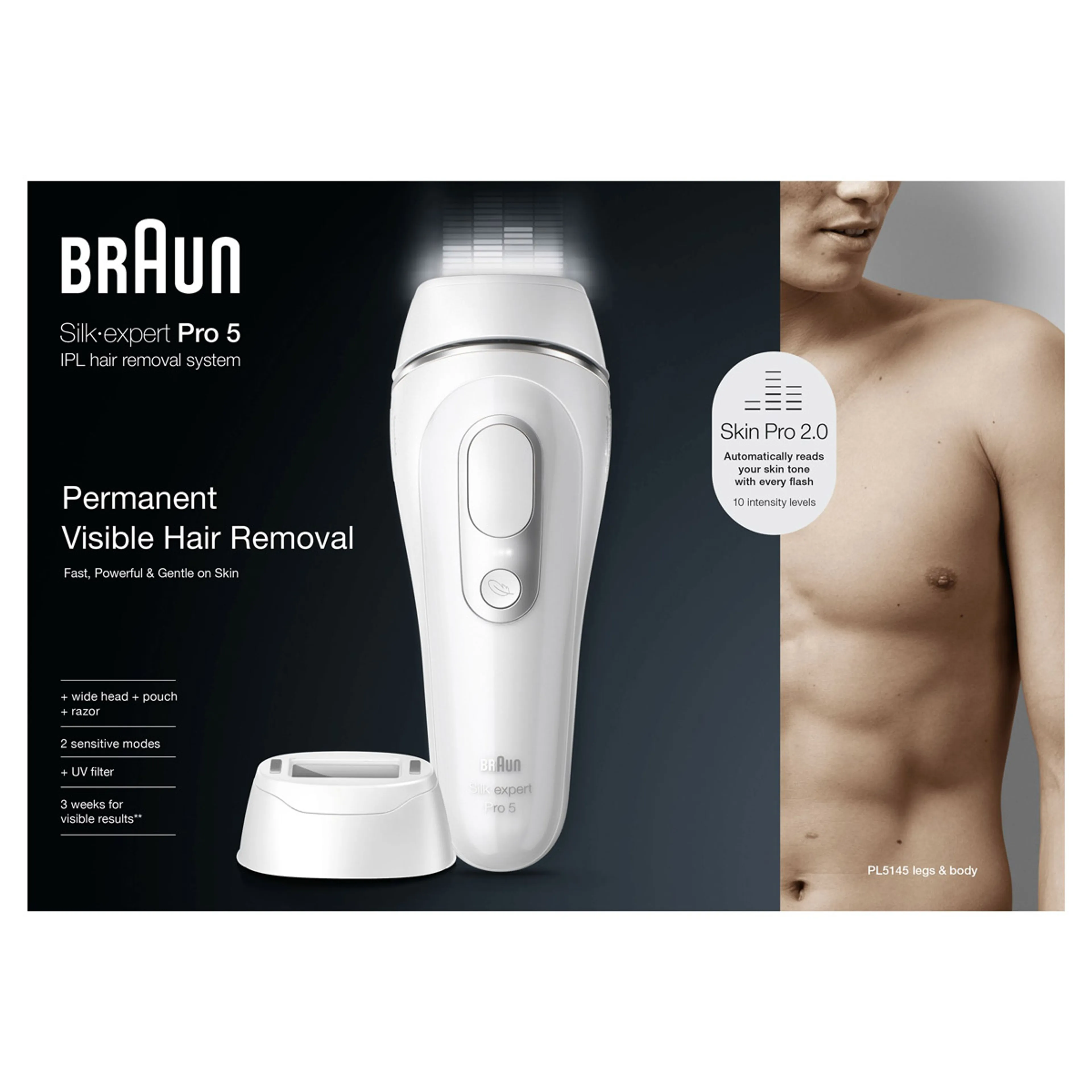 Braun IPL Silk-expert Pro 5, ontharing voor thuis, Etui, Gillette-scheermesje, 2 koppen, PL5145 image