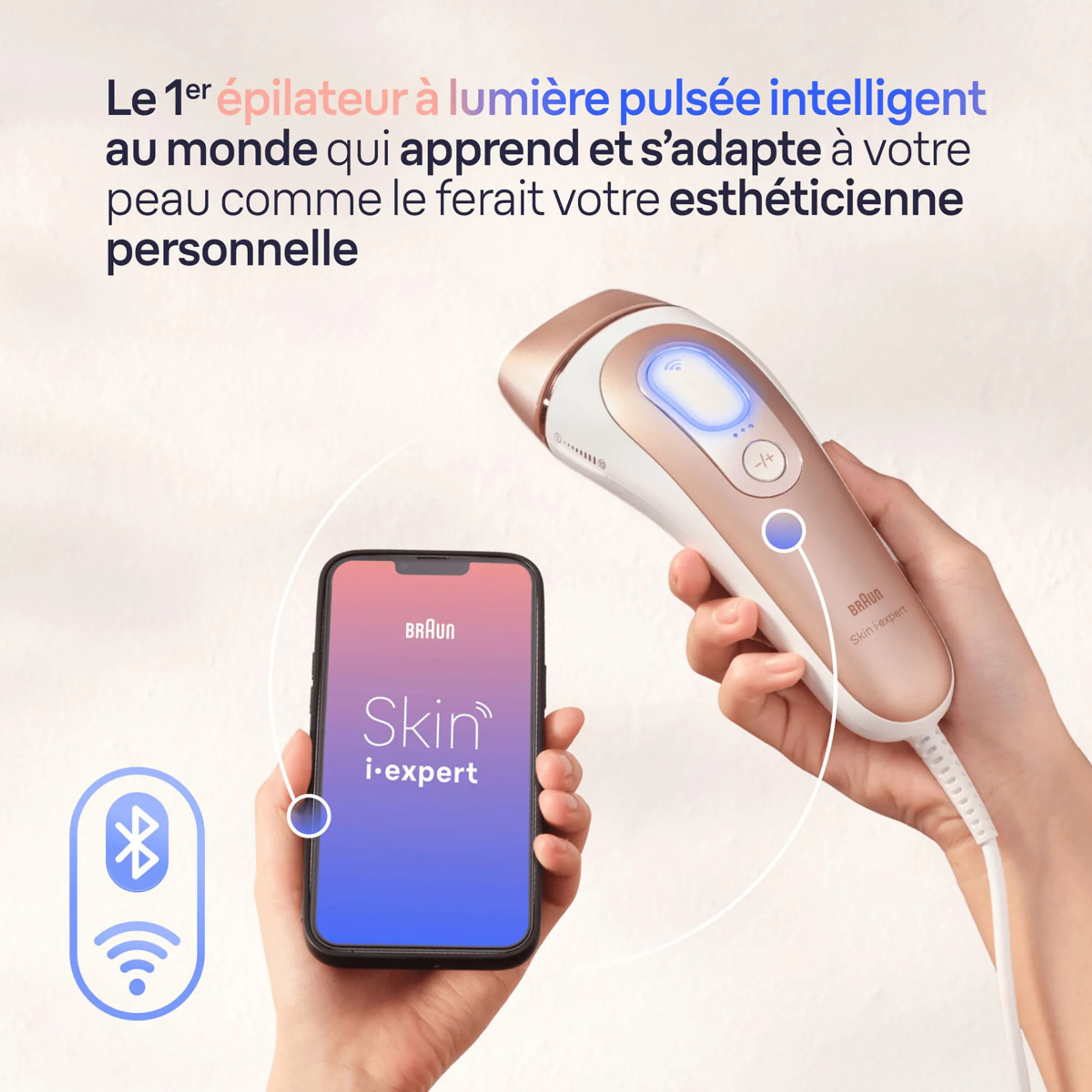 Braun Épilateur À Lumière Pulsée Intelligent Skin i·expert, Pochette, Rasoir Venus, 2 Têtes, PL7147 image