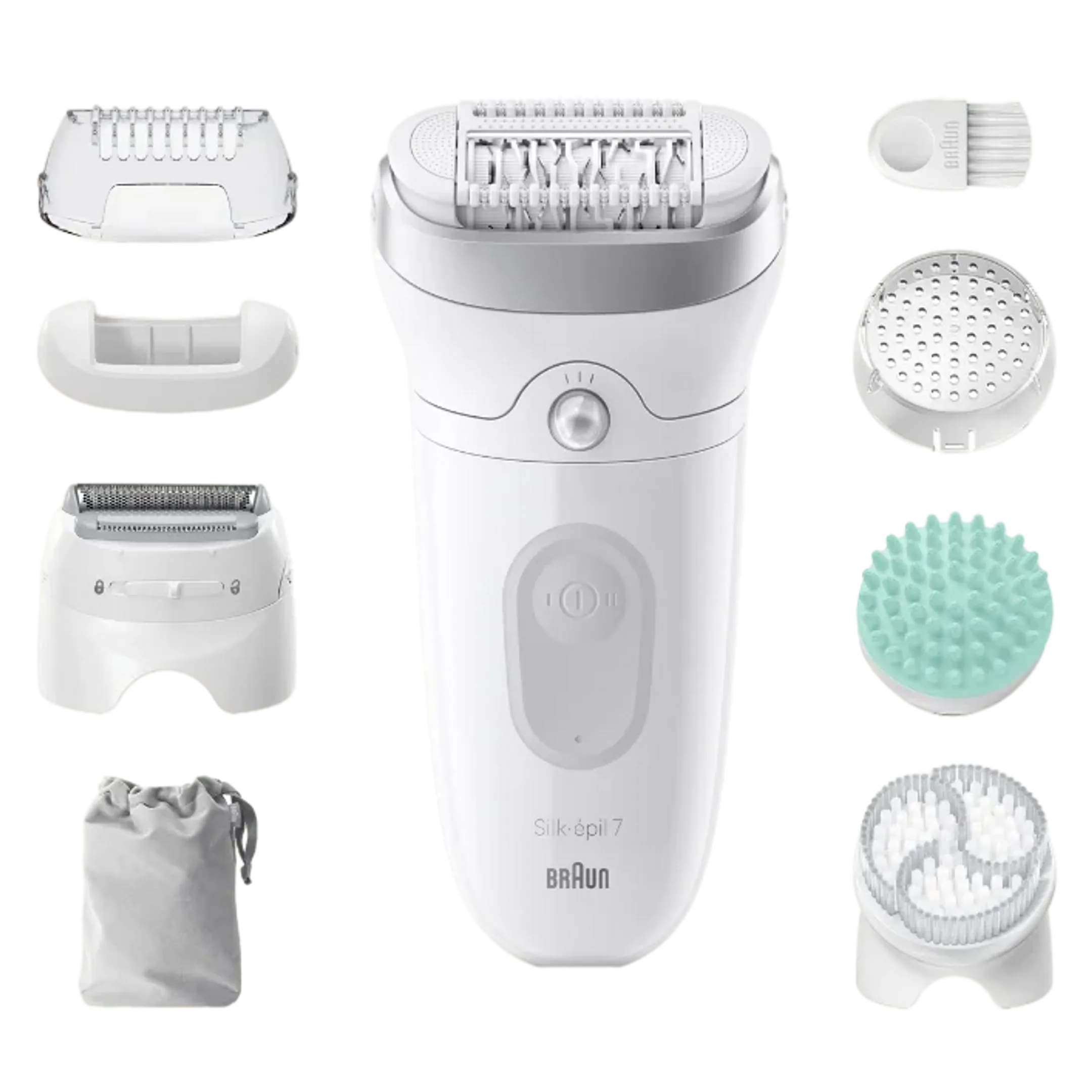 Silk·épil 7 SkinSpa, Epilator Voor Eenvoudige Ontharing, Langdurig Gladde Huid, 7-081, Wit/Zilver