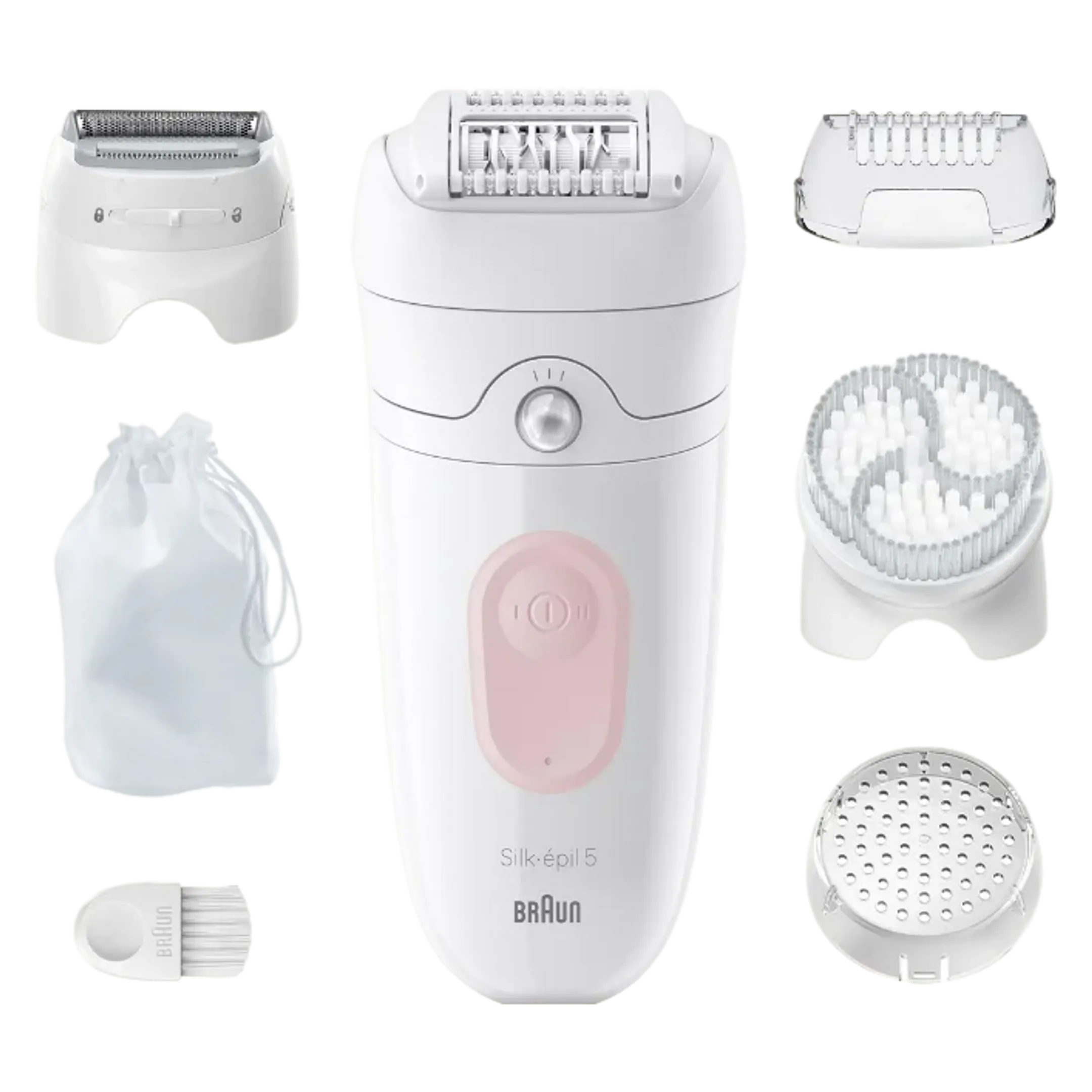 Braun Silk·épil 5, Epilator Voor Eenvoudige Ontharing, Langdurig Gladde Huid, 5-060, Wit/Flamingo image