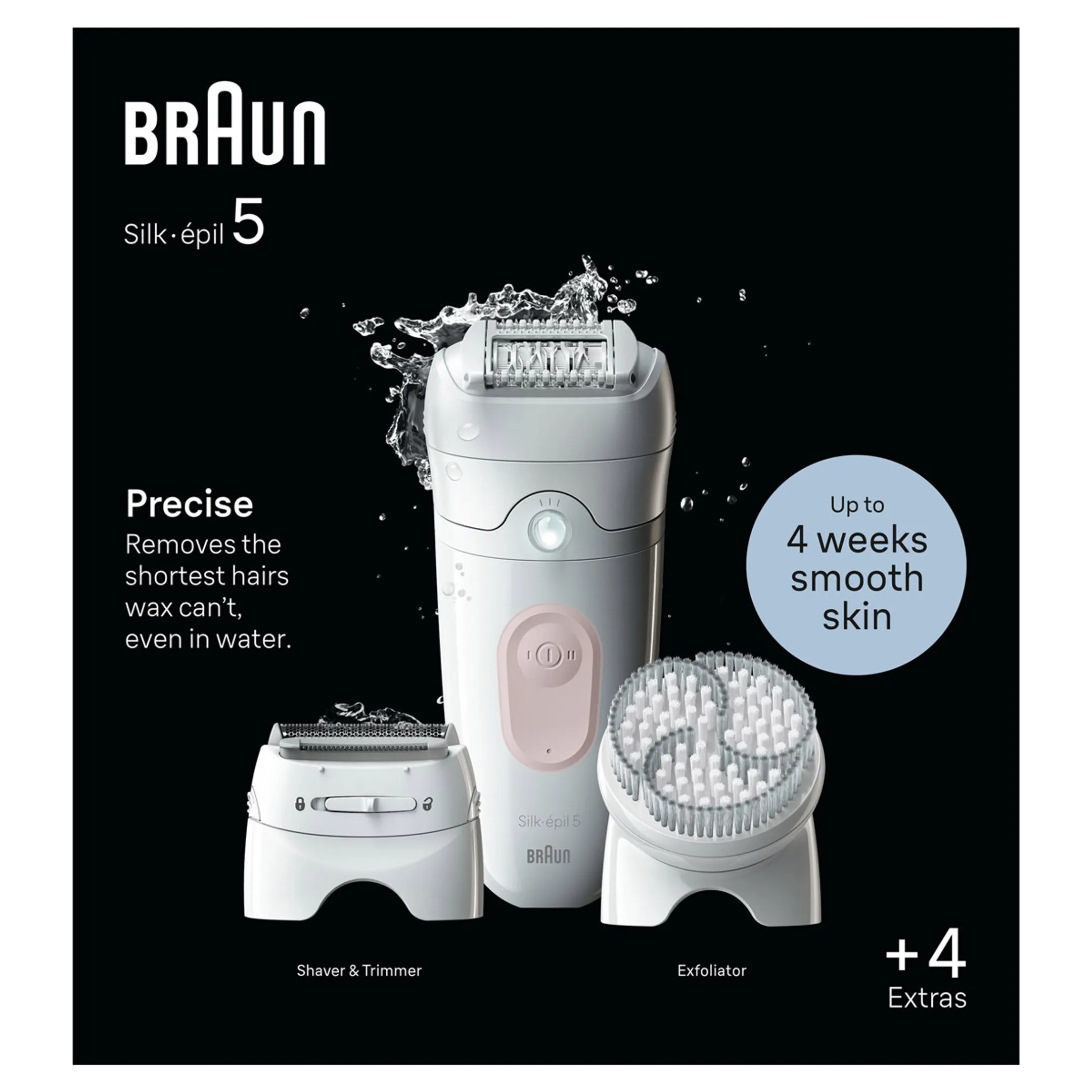 Braun Silk·épil 5, Epilator Voor Eenvoudige Ontharing, Langdurig Gladde Huid, 5-060, Wit/Flamingo image