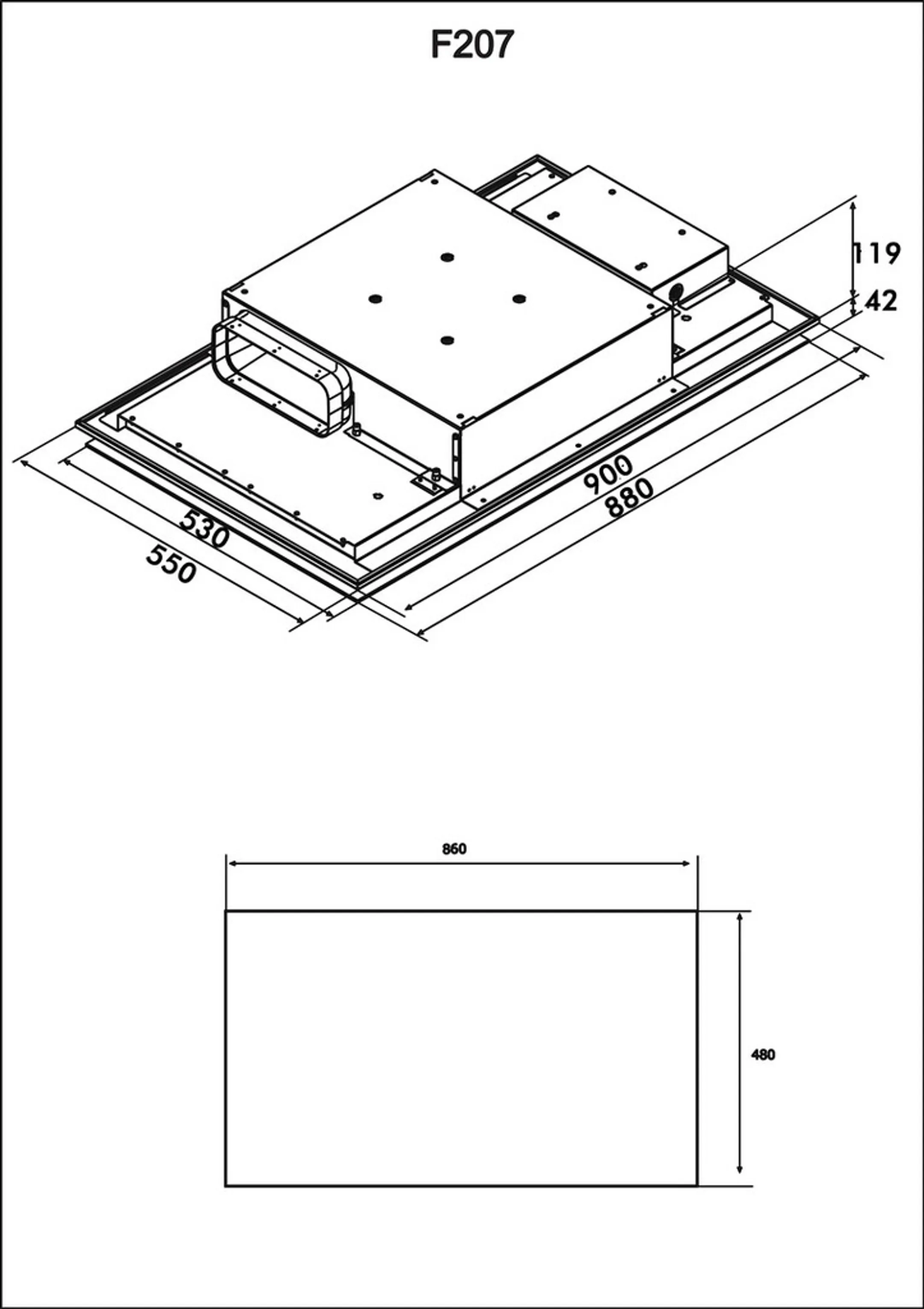 Airforce Plafonddampkap F207WHTLC116 image