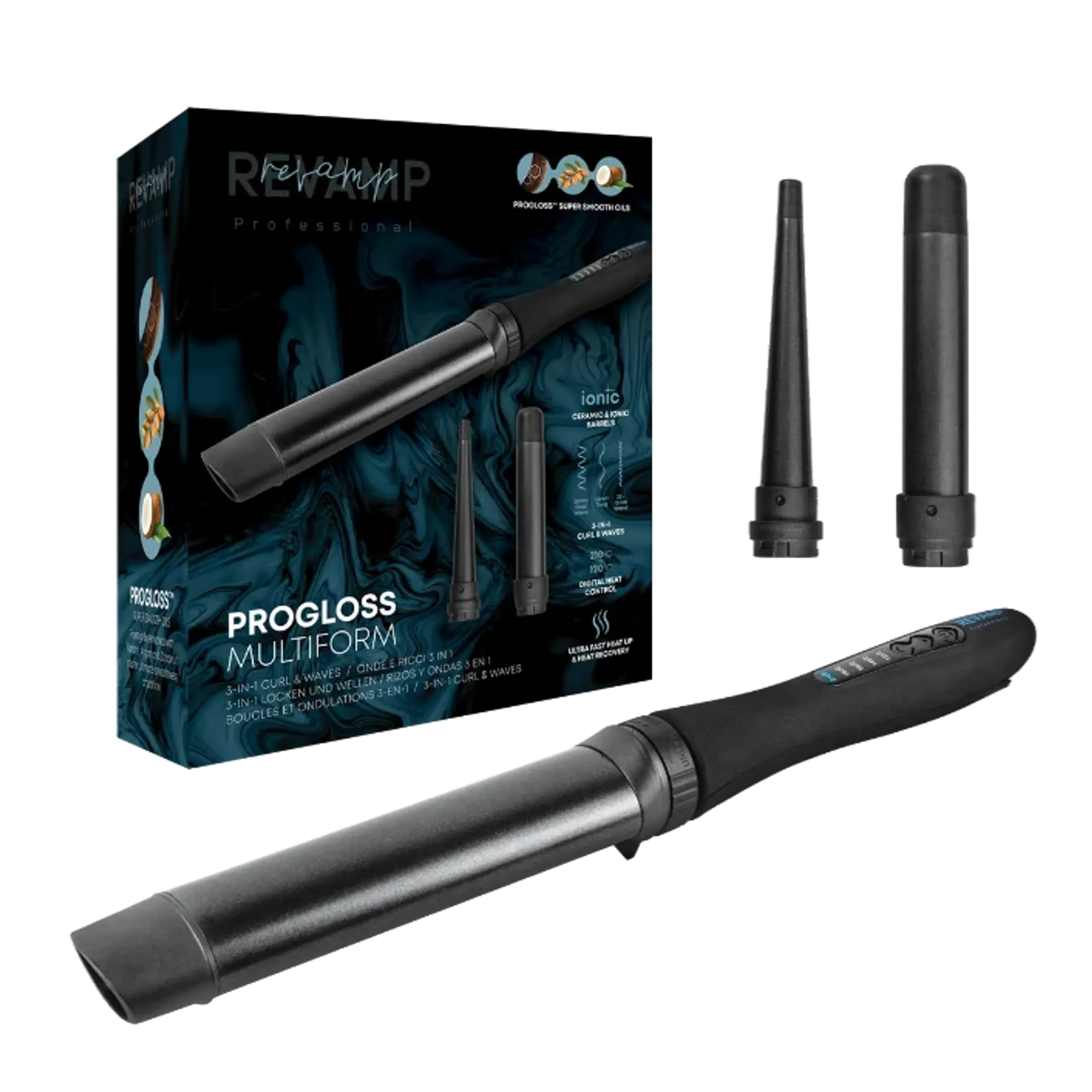 Revamp Fèr à boucler 3-en-1 Progloss™ Multiform Curl and Waves image