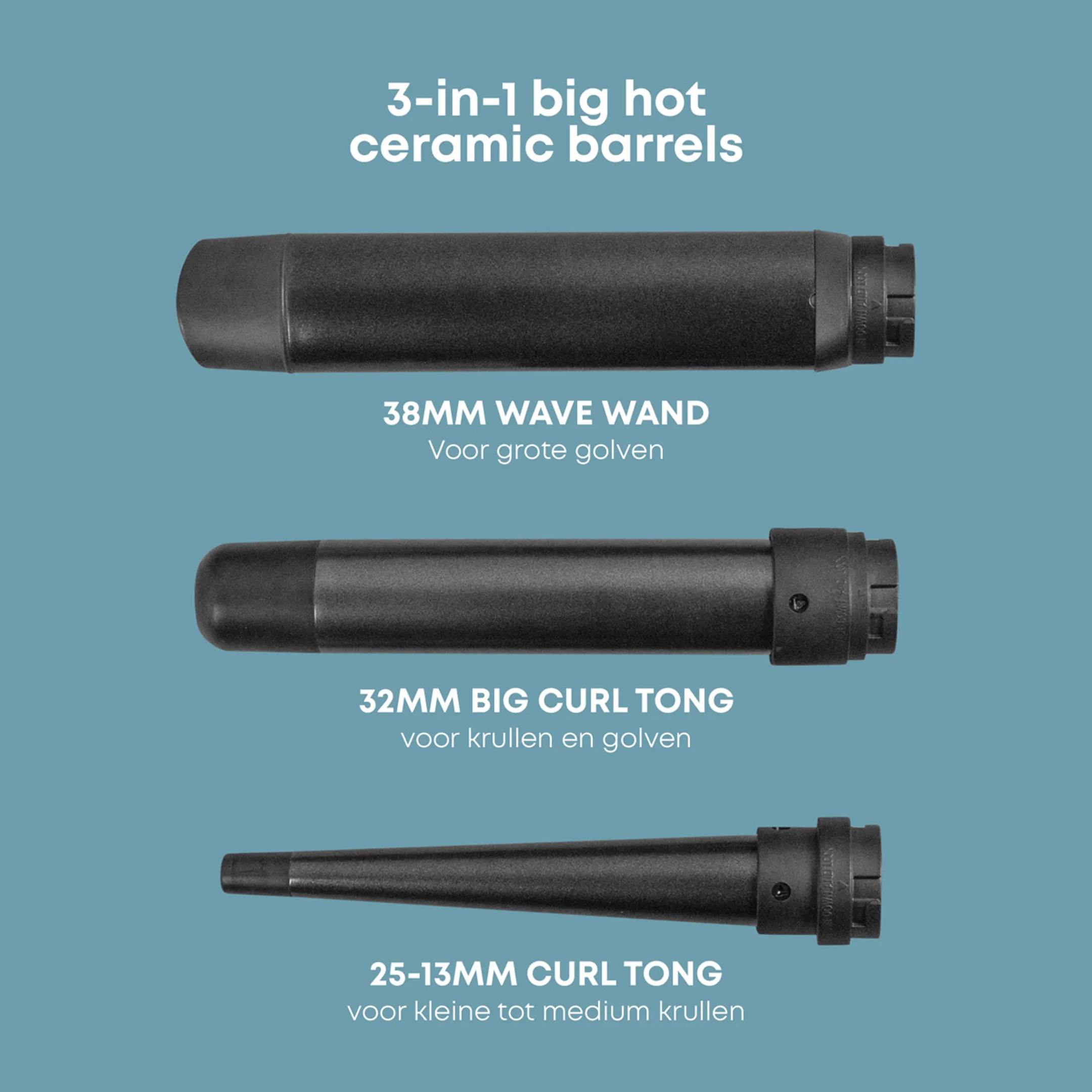 Revamp Fèr à boucler 3-en-1 Progloss™ Multiform Curl and Waves image