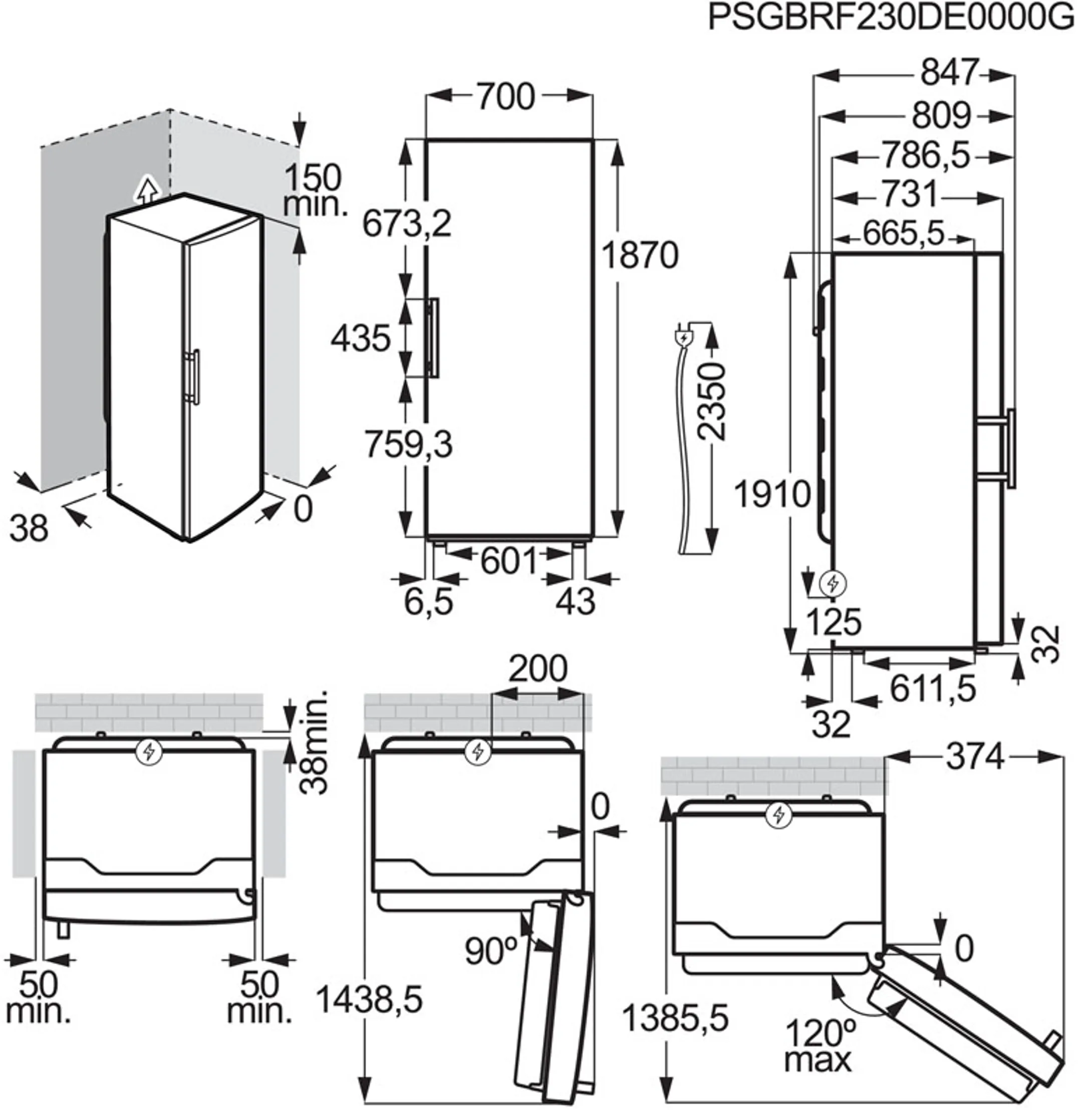 AEG Diepvries OAG7M401DW NoFrost Extra breed 70cm image