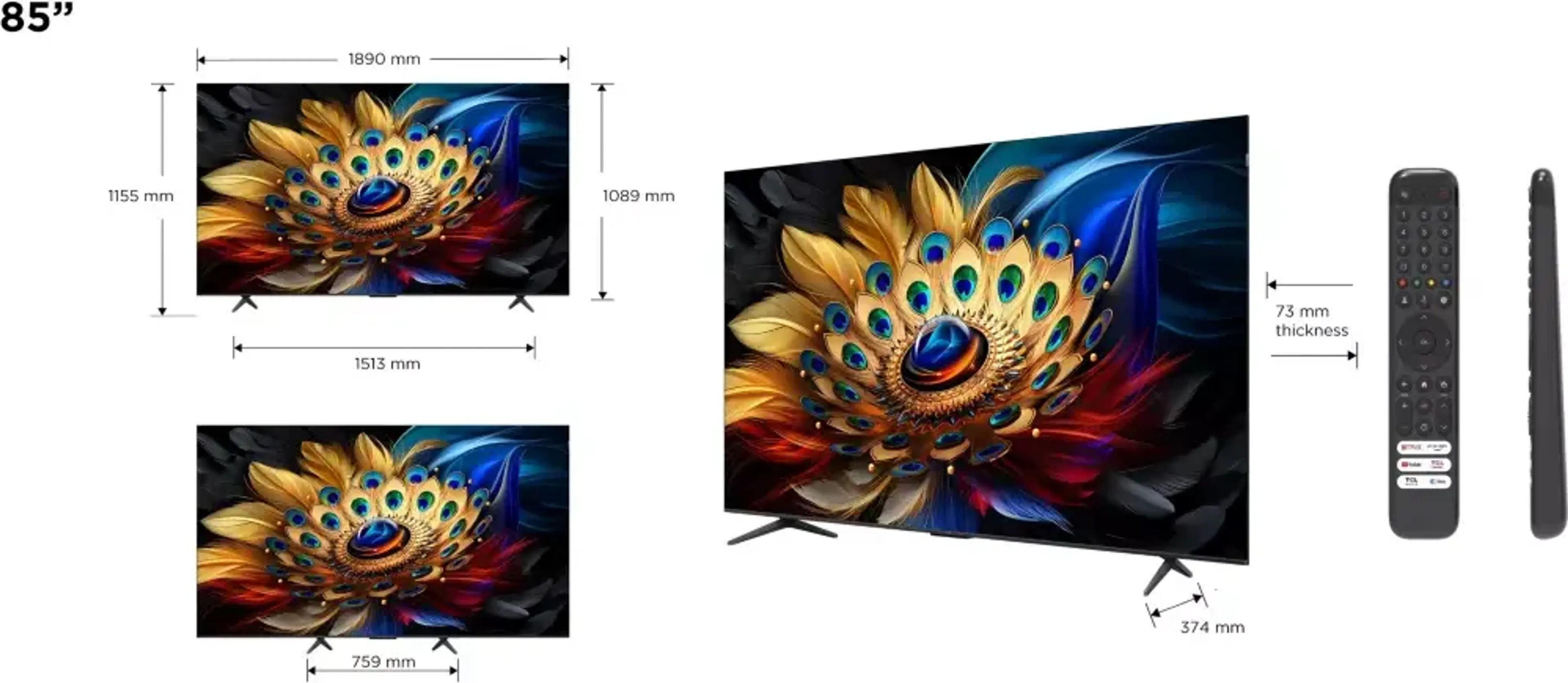 TCL TV QLED 4K 85C69B (2024) - 85 puces image