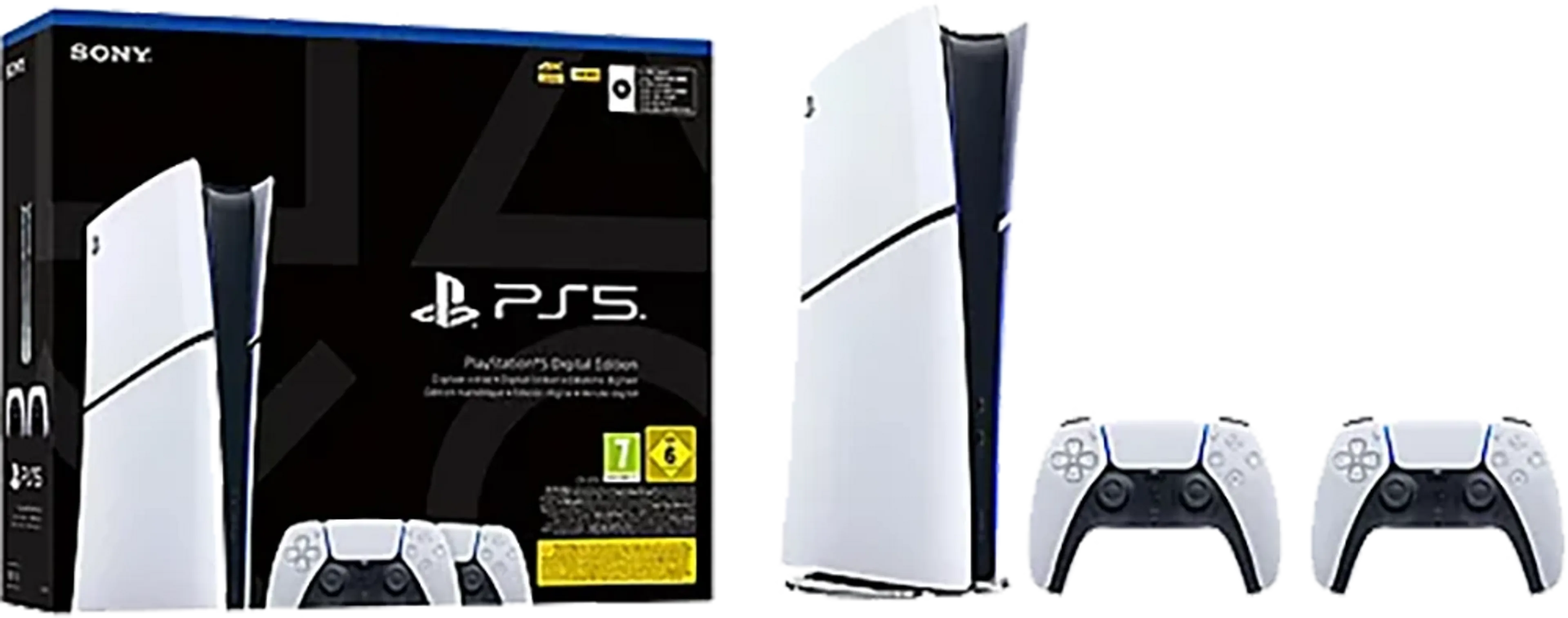 Sony PlayStation 5 Digital Edition + 2 DualSense draadloze controllers image