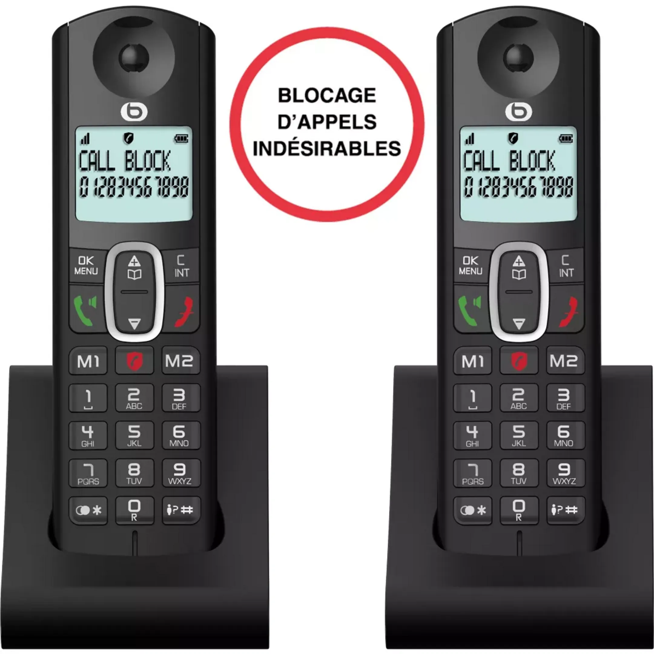 Tribu duo V3 draadloze telefoon - Zwart