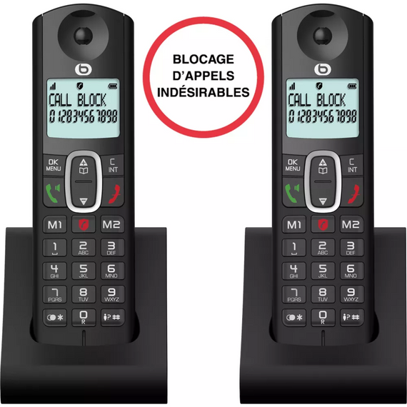 Téléphone sans fil Tribu duo V3 - Noir