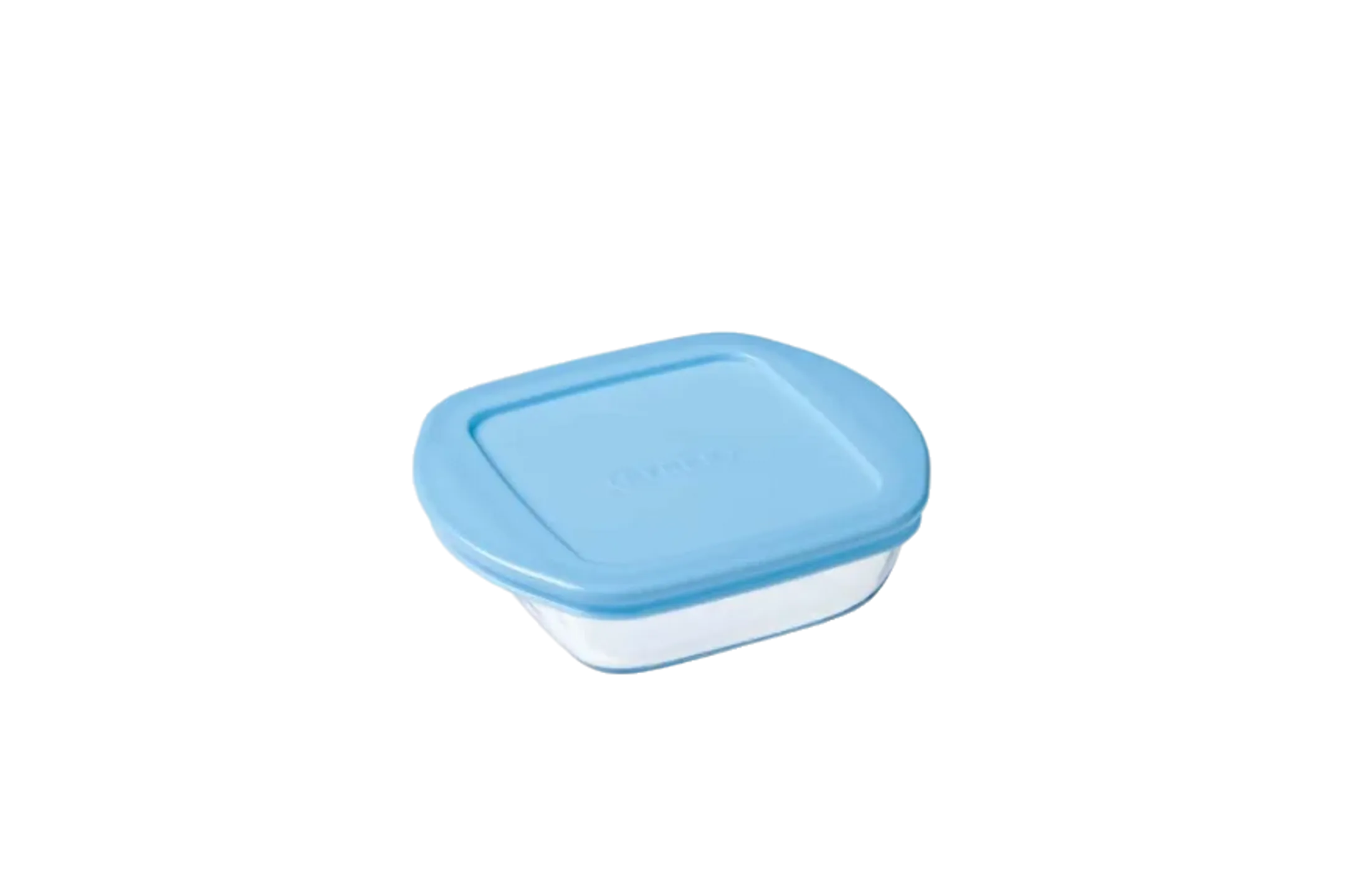 Plat verre - Carré - Couvercle blue