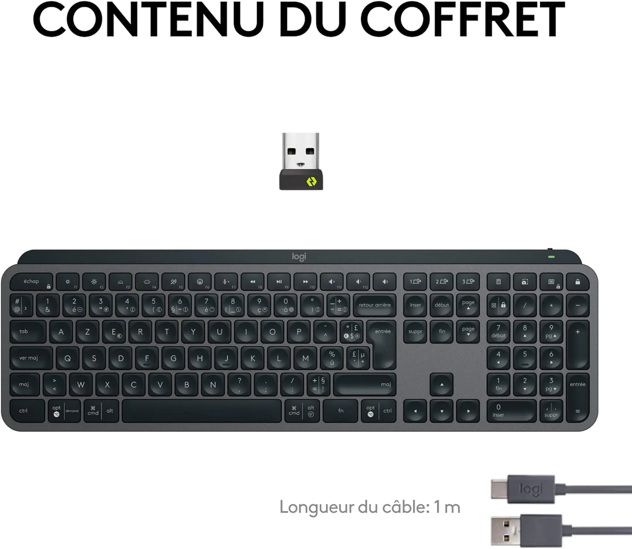 Logitech Clavier sans fil MX Keys S (Azerty BE) - Graphite image