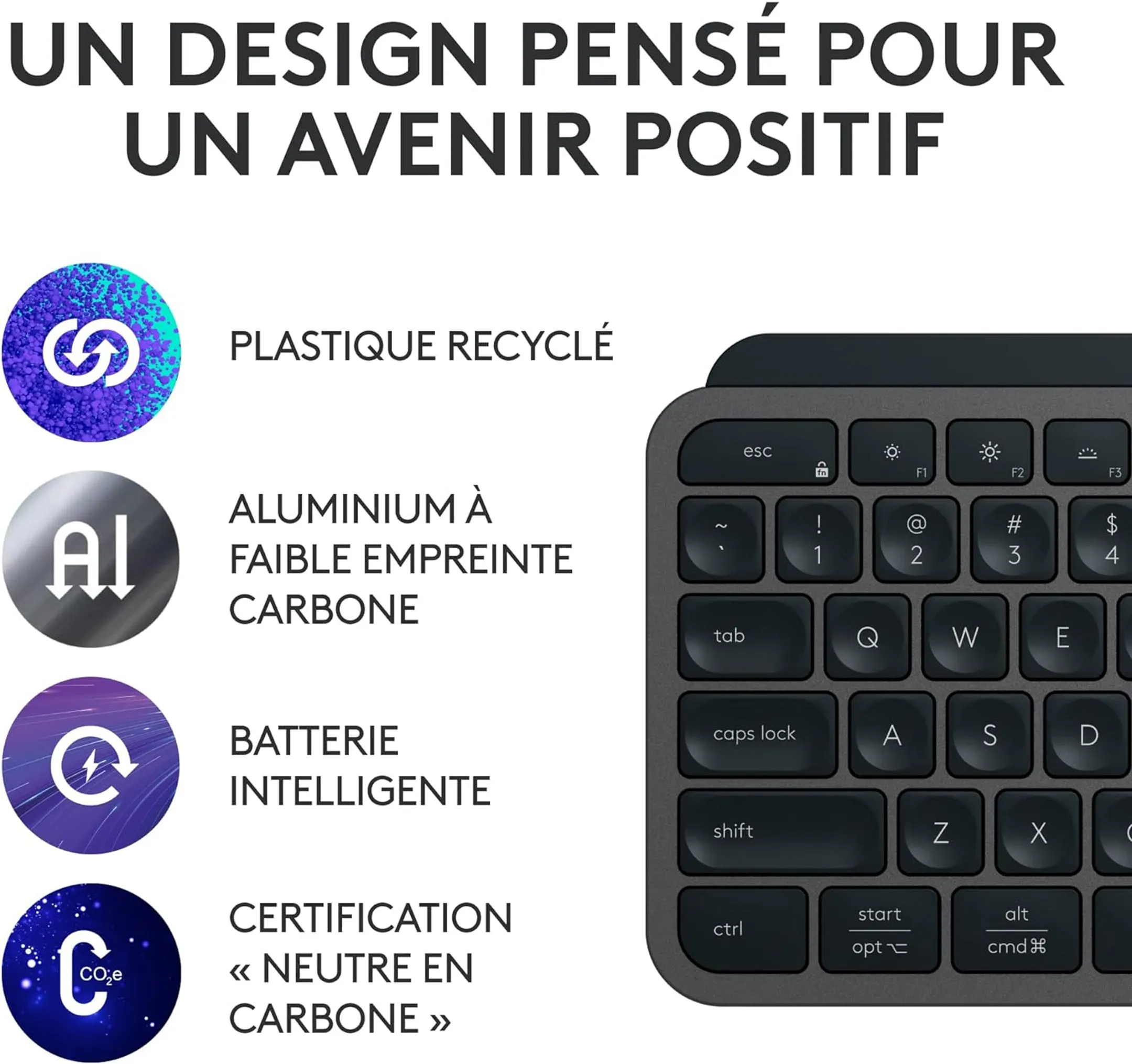 Logitech Clavier sans fil MX Keys S (Azerty BE) - Graphite image