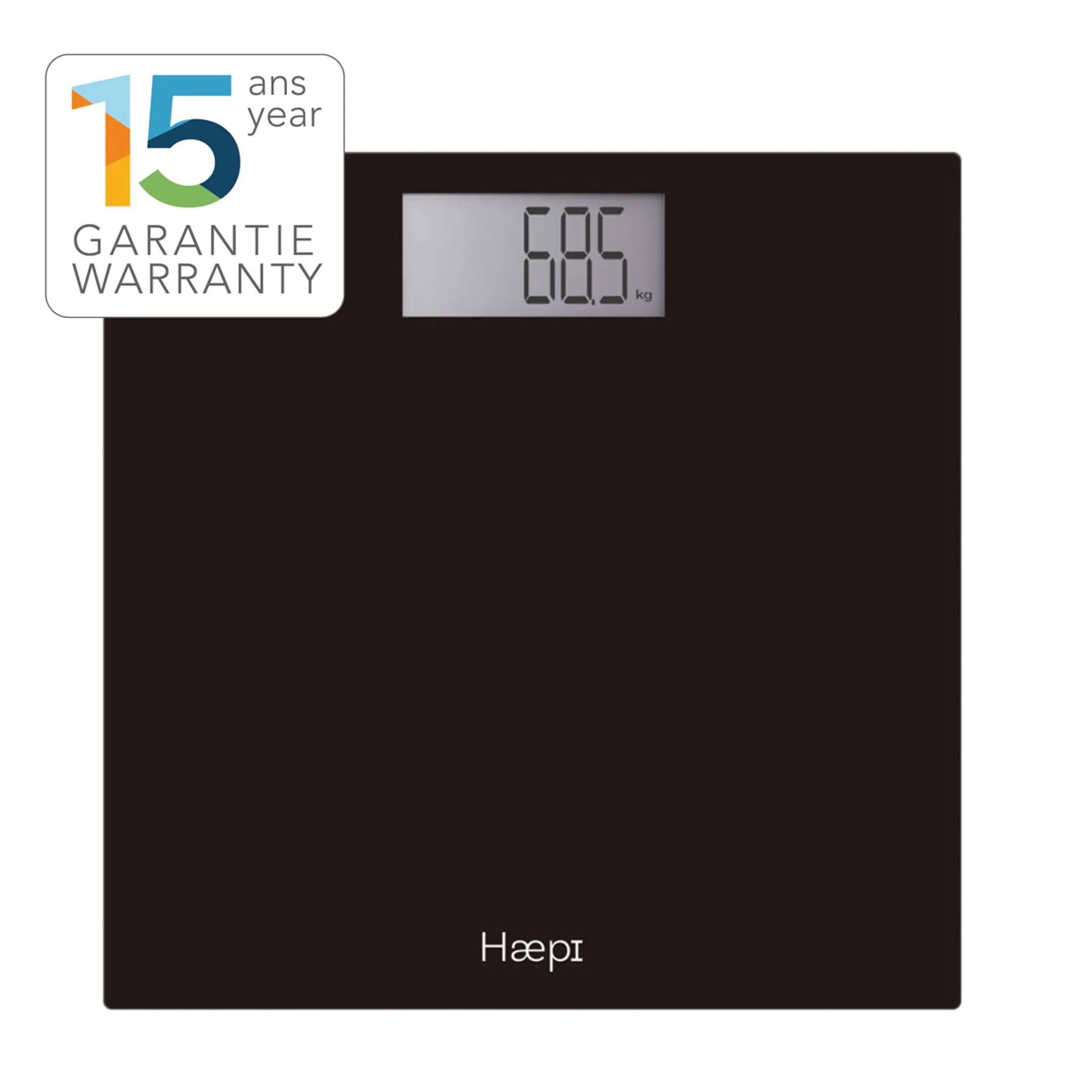HAEPI Pèse-personne Grand Écran, 180kg, Grands Chiffres, Piles incl  2.	NL:  Haepi, Personenweegschaal, 180kg, Grote Cijfers, Incl. Batt image