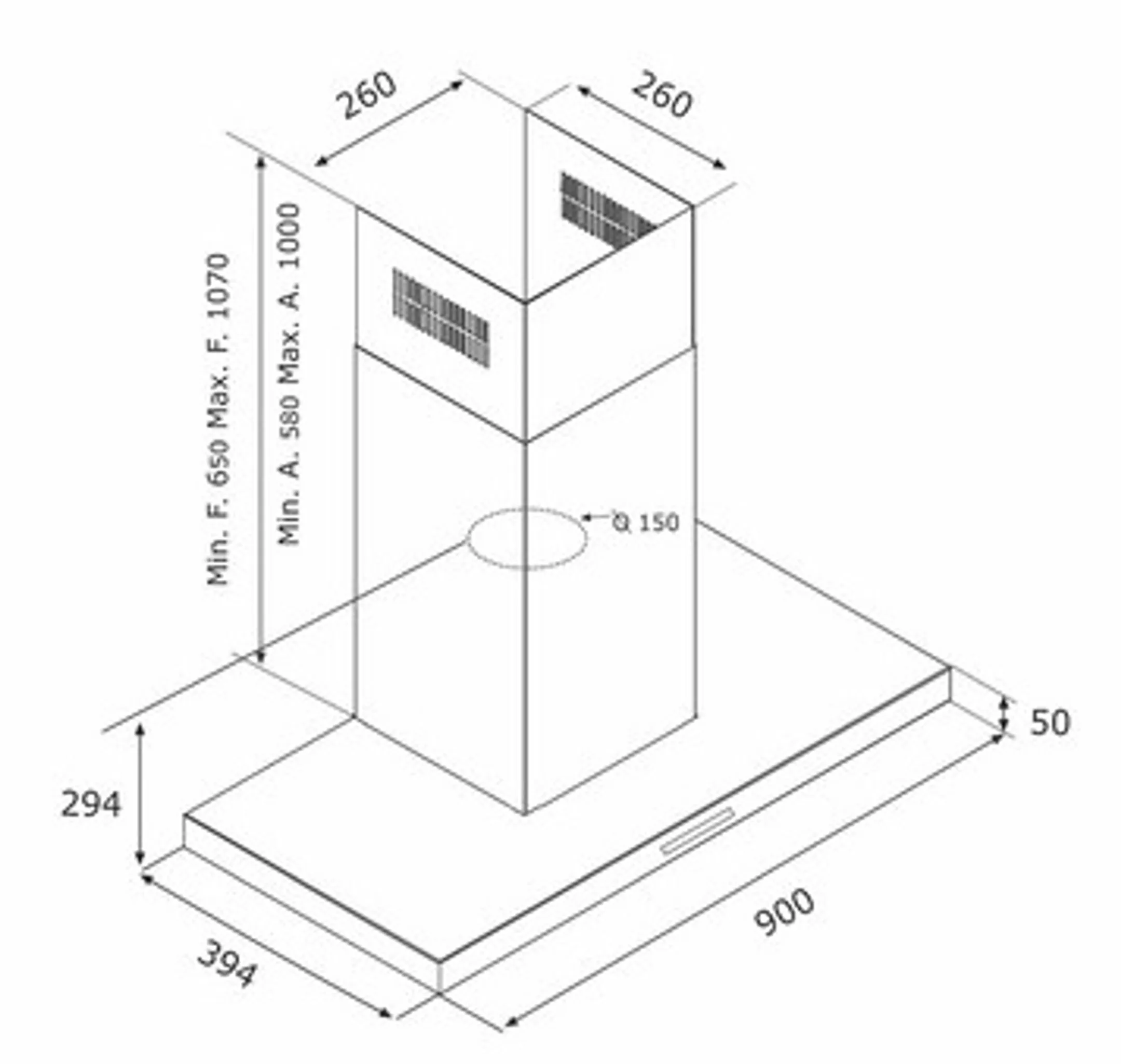 Airforce Hotte décorative TBOX90BK image