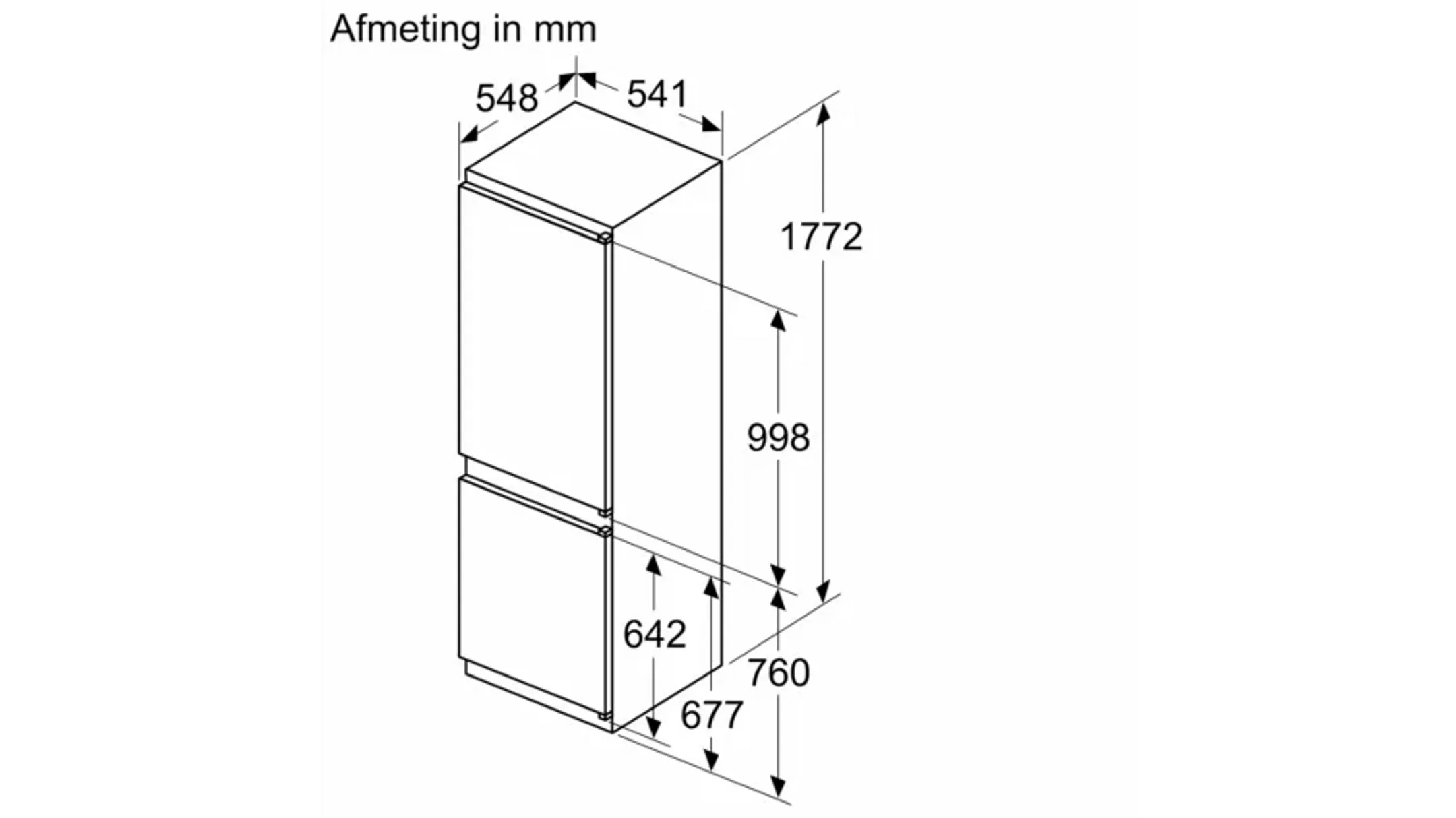 Bosch Inbouw koelkast met diepvries KIN86NSE0 Serie 2 Total No-frost 177 cm image