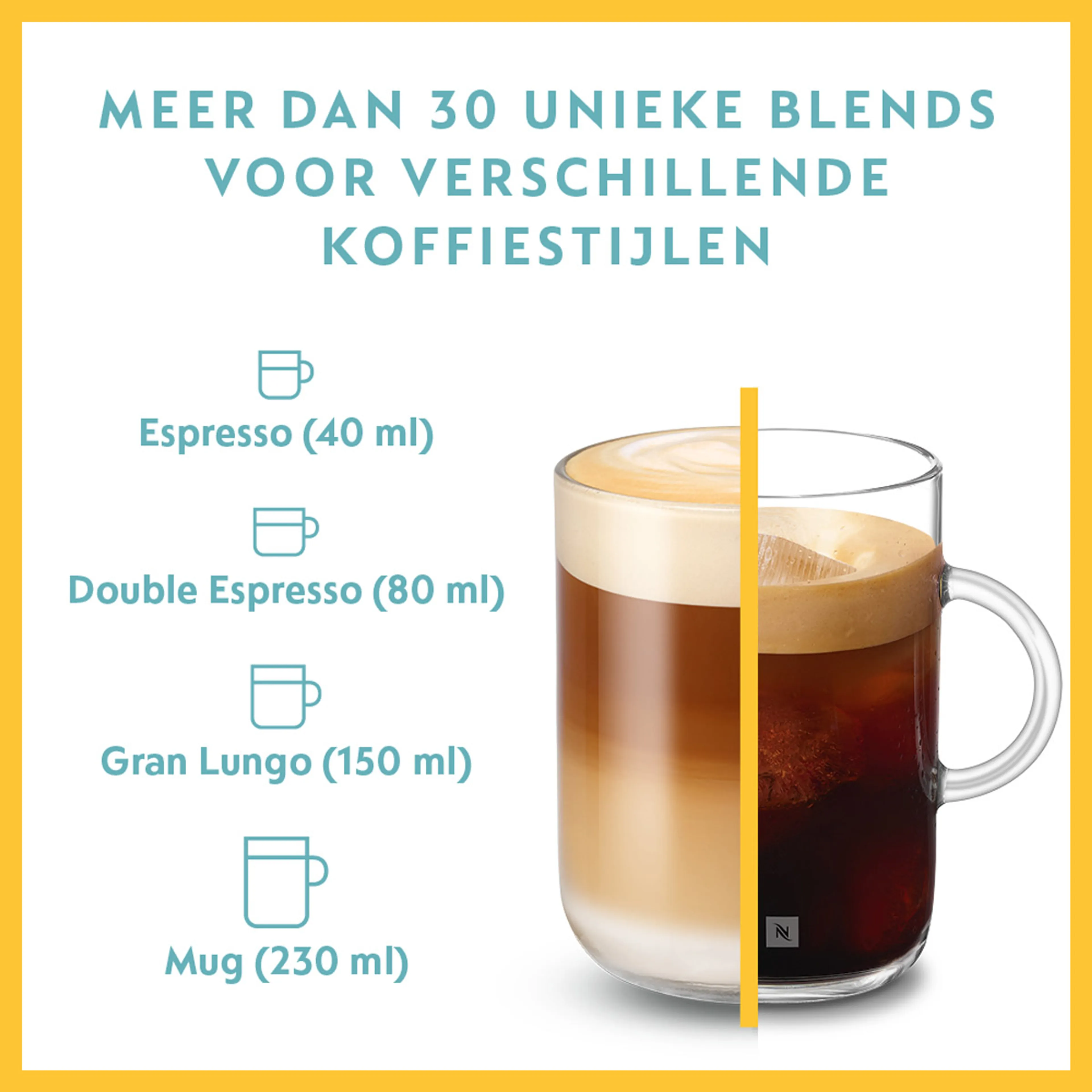 Krups Koffiemachine Nespresso Vertuo Pop Coconut White + 20 capsules + Tumbler + Ijsblokjesvorm image