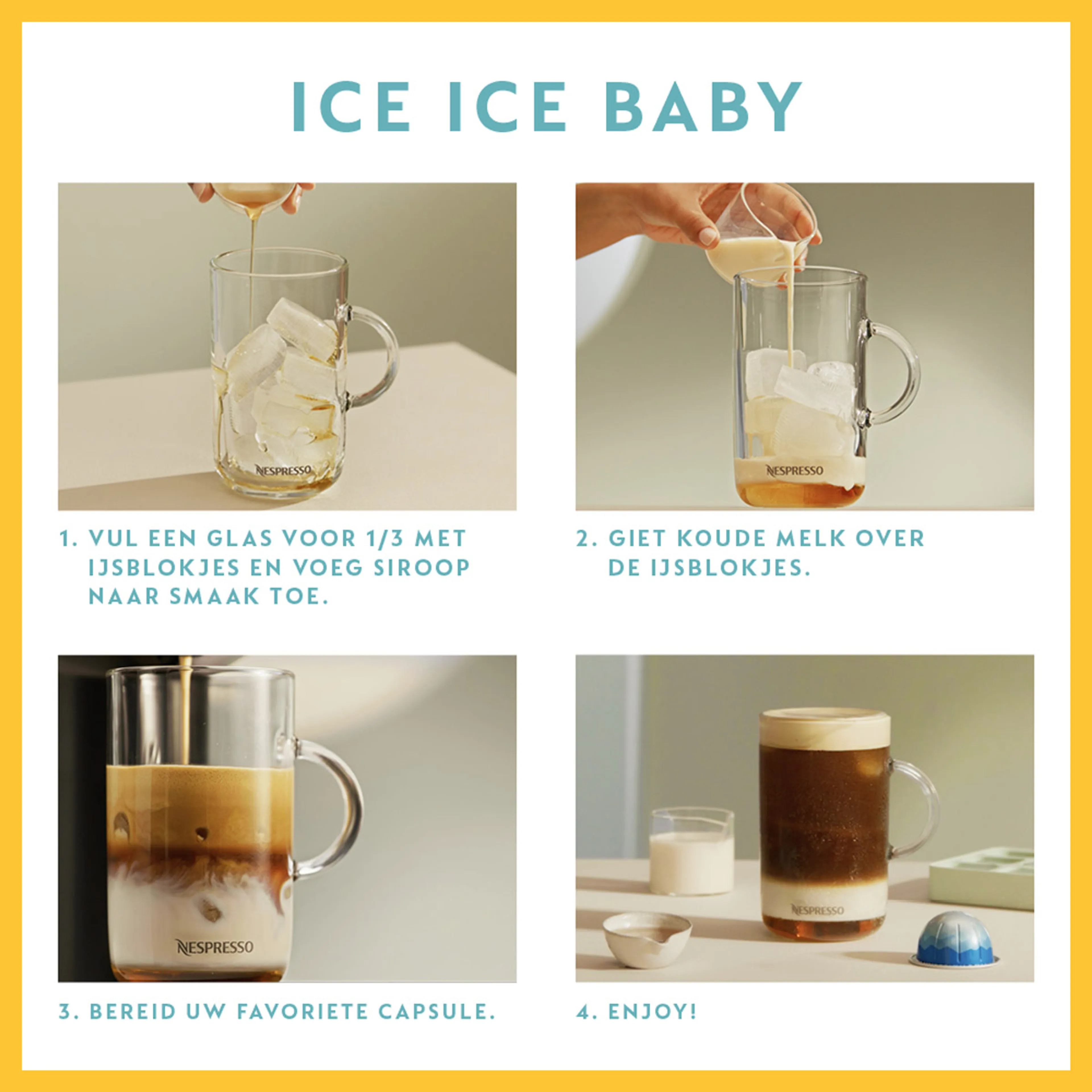 Krups Koffiemachine Nespresso Vertuo Pop Coconut White + 20 capsules + Tumbler + Ijsblokjesvorm image