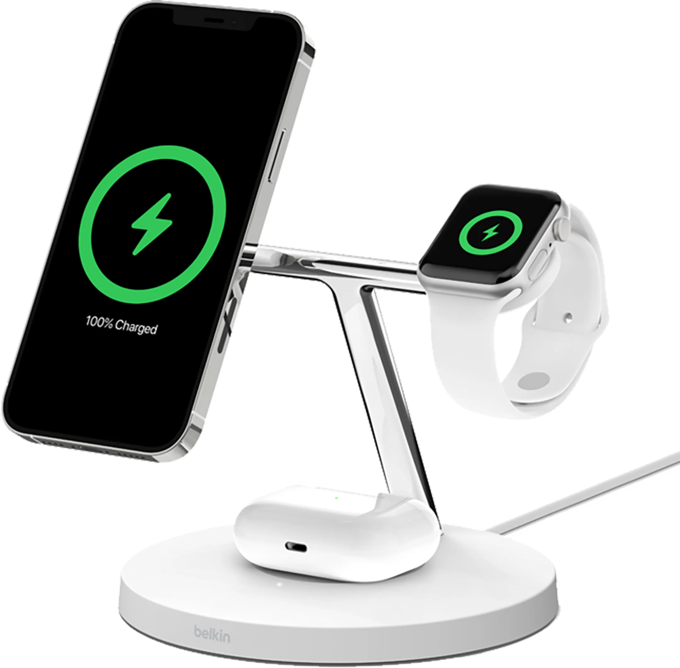 BoostCharge Pro 3-in-1 draadloze lader met MagSafe - Wit