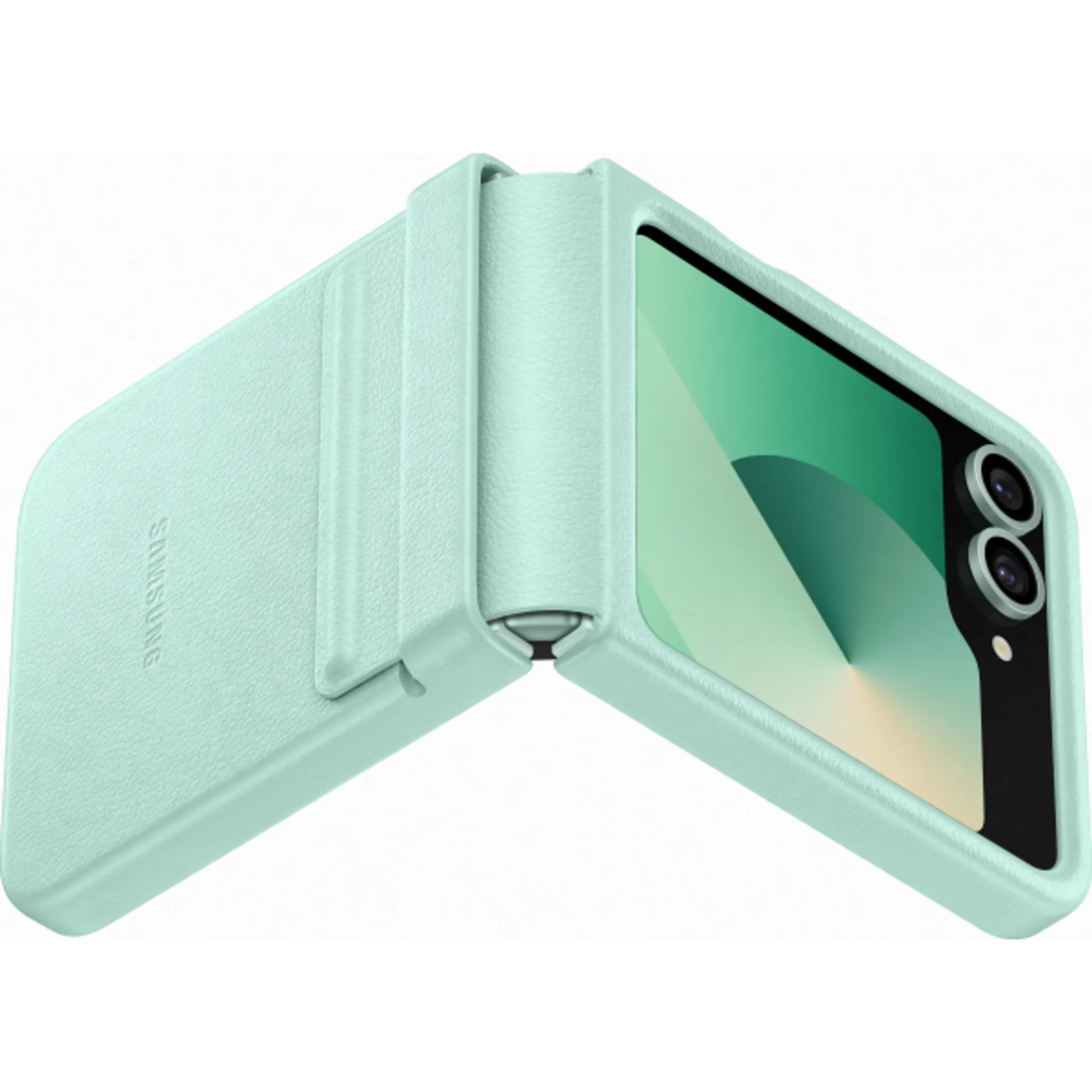 Samsung Leren backcover voor Galaxy Z Flip6 & Flip7 FE - Mint image