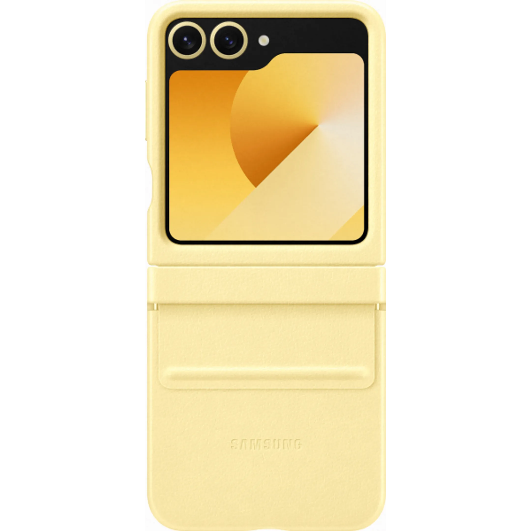 Samsung Leren backcover voor Galaxy Z Flip6 & Flip7 FE - Yellow image