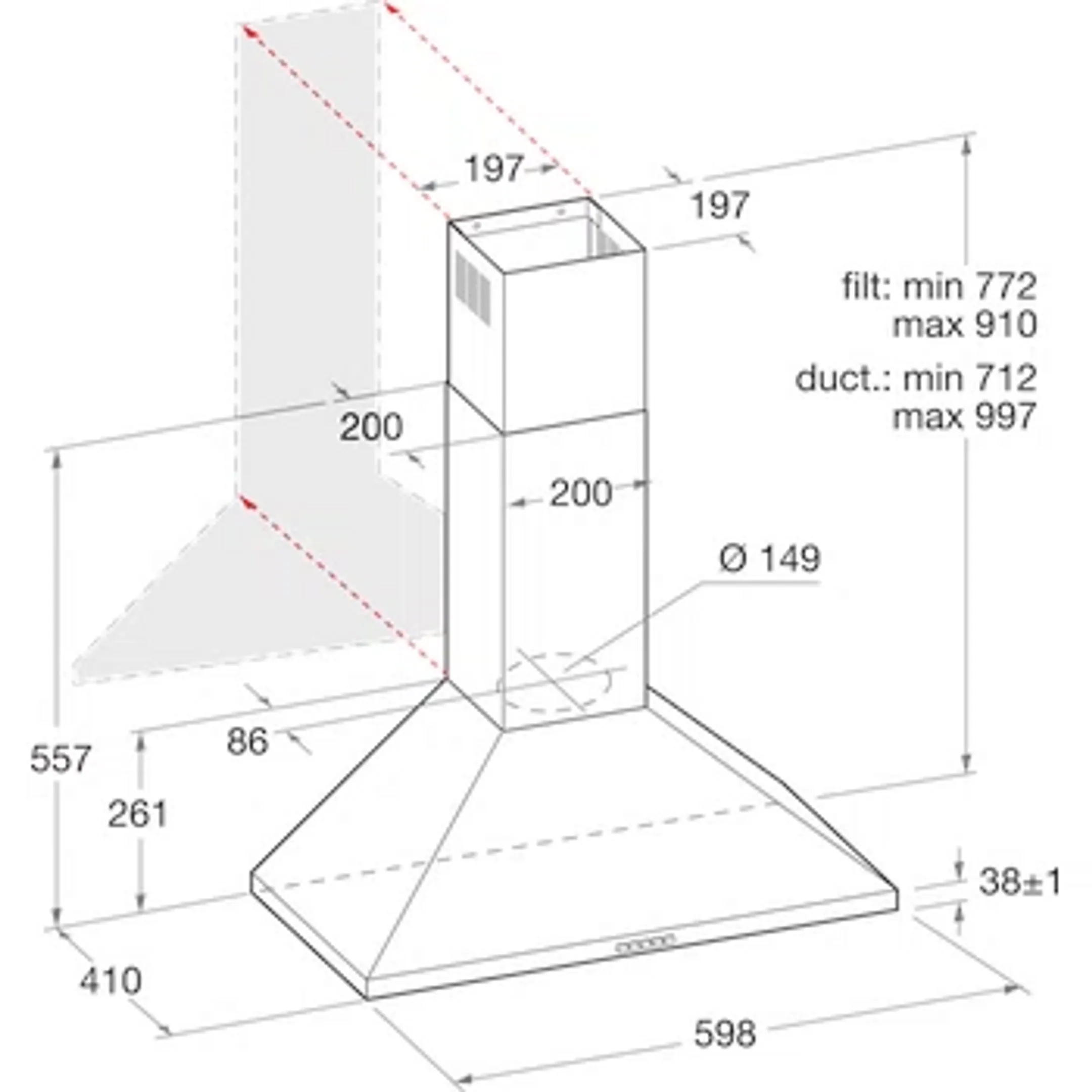 Whirlpool Wanddampkap AKR648/3IX image