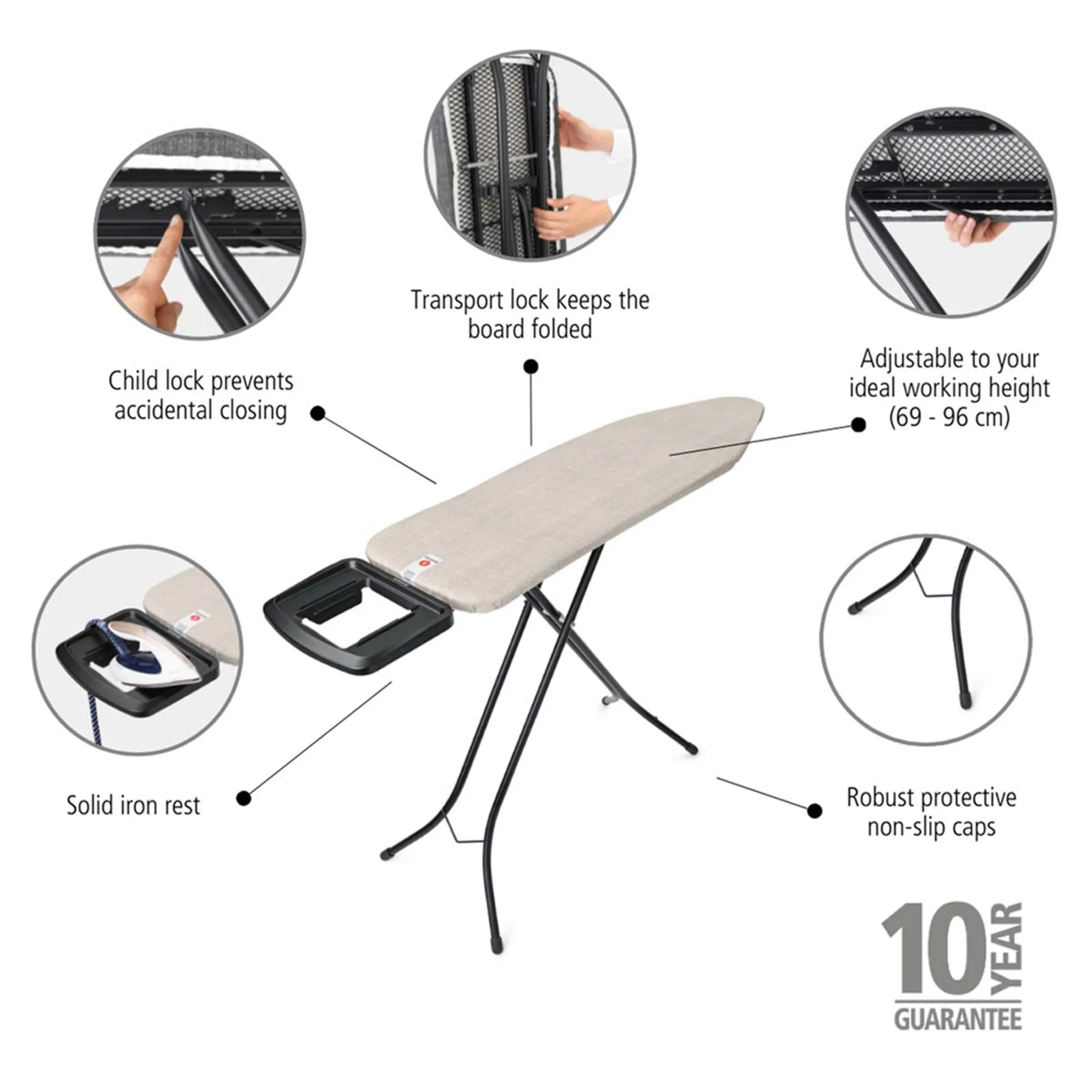 Brabantia Planche à repasser B - 124 x 38 cm  - Denim Grey image