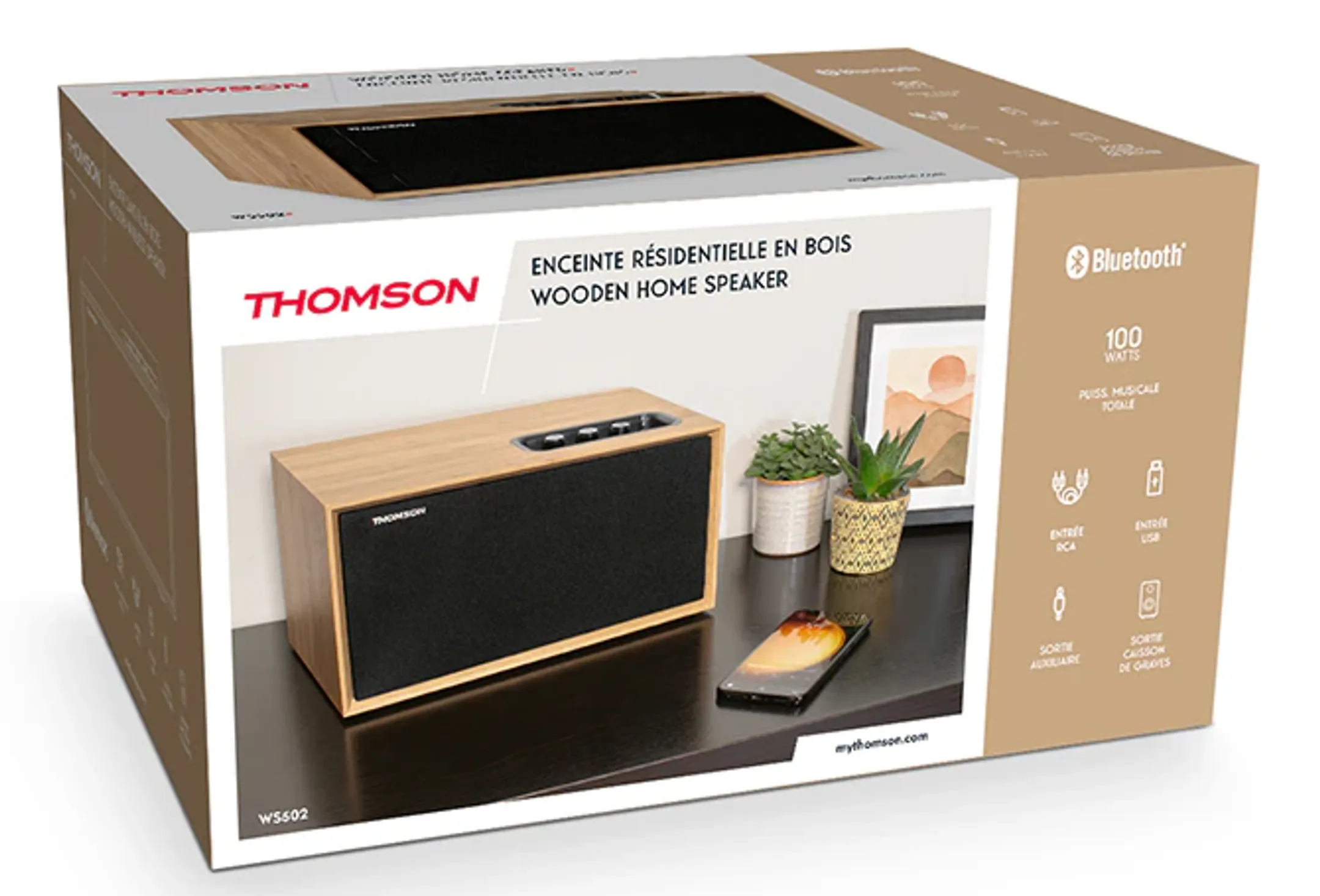 Thomson Enceinte Bluetooth WS502 - Bois image