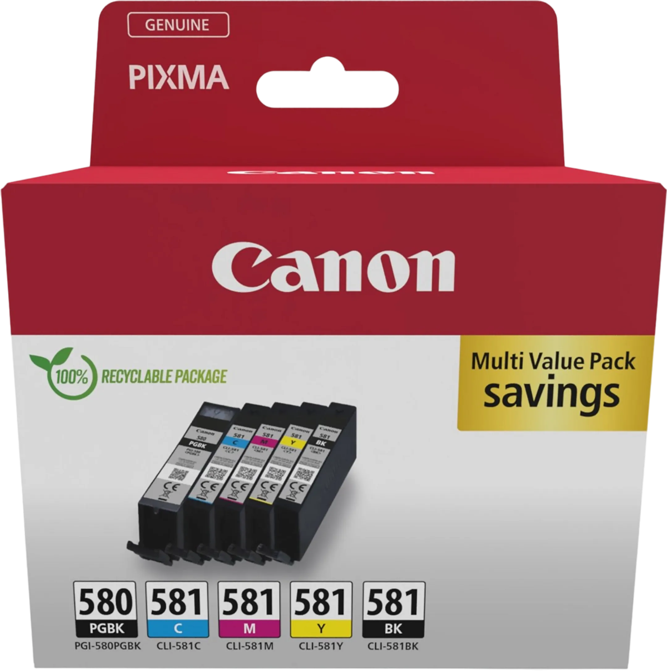 Canon PGI-580BK/CLI-581 Multipack - 4 kleuren image