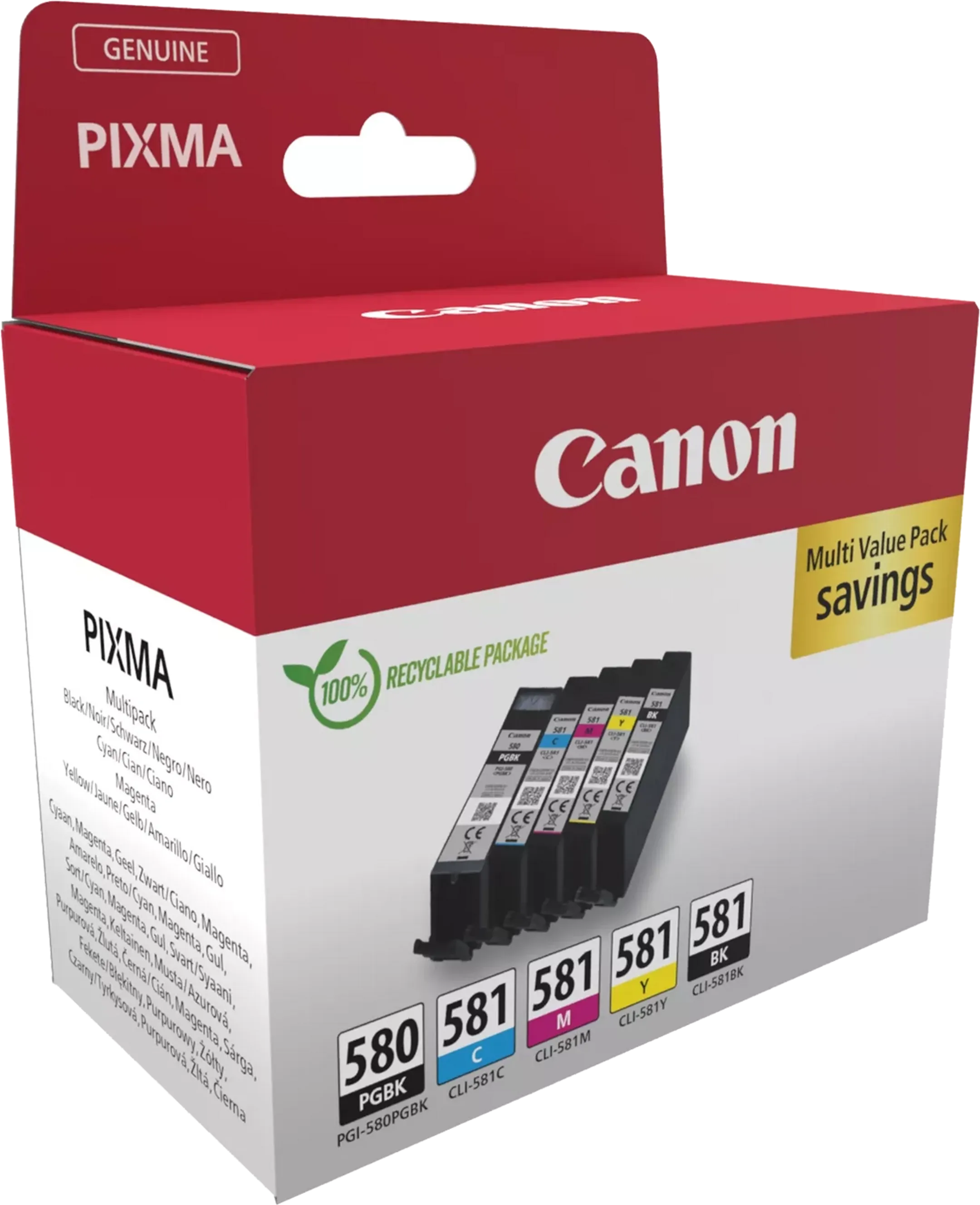 Canon PGI-580BK/CLI-581 Multipack - 4 kleuren image