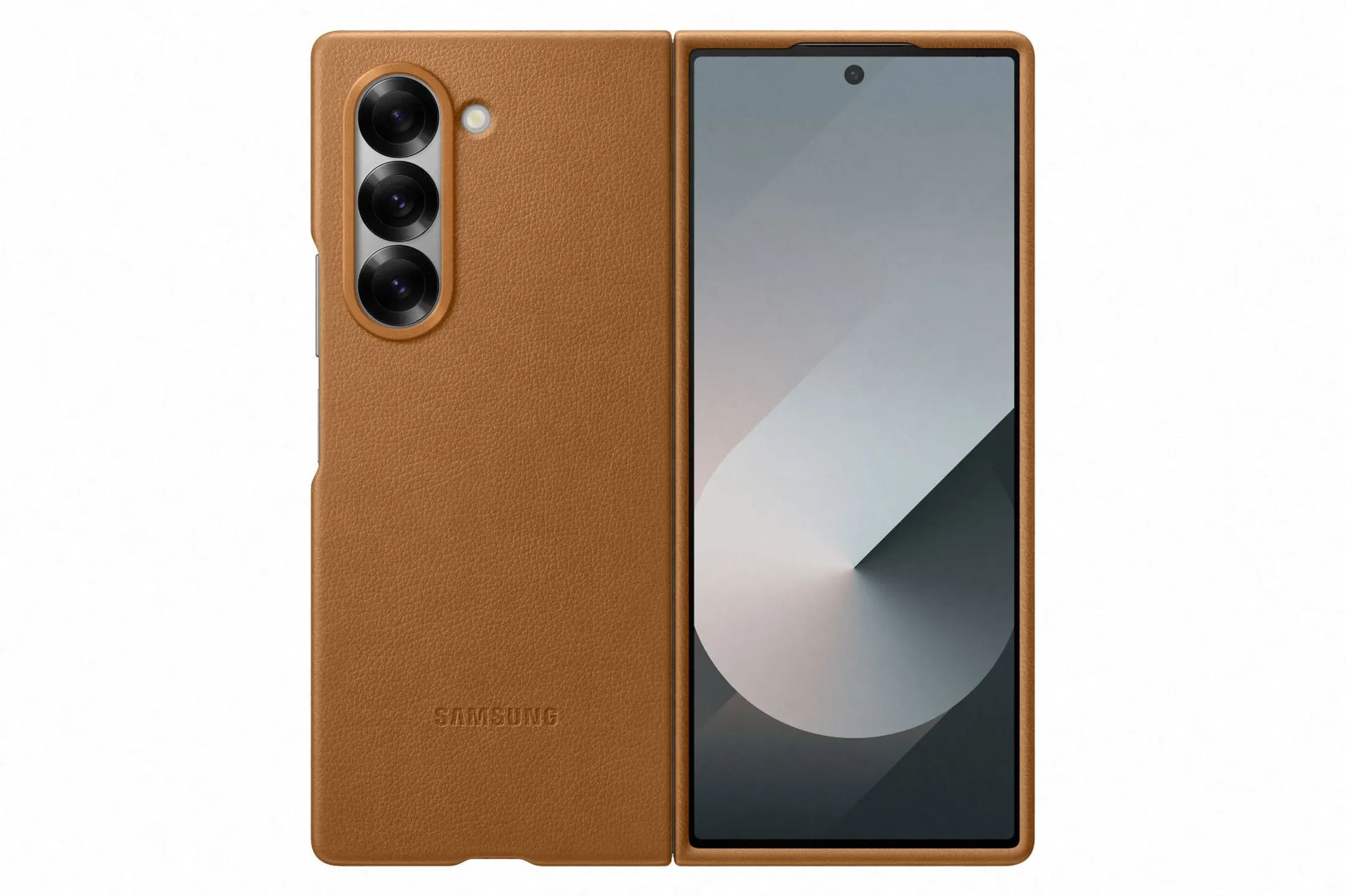 Samsung Coque en cuir pour Galaxy Z Fold6 - Tan image