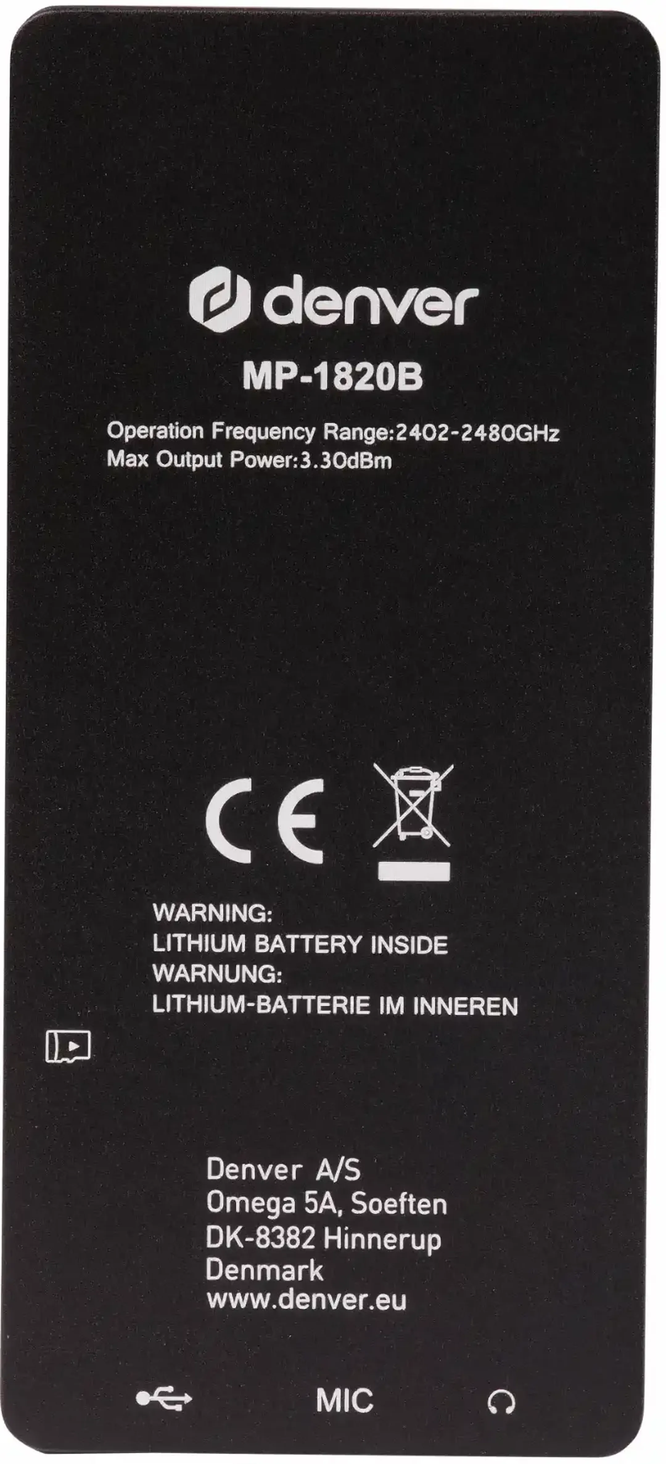 Denver MP4 MP-1820B 4 Go - Noir image