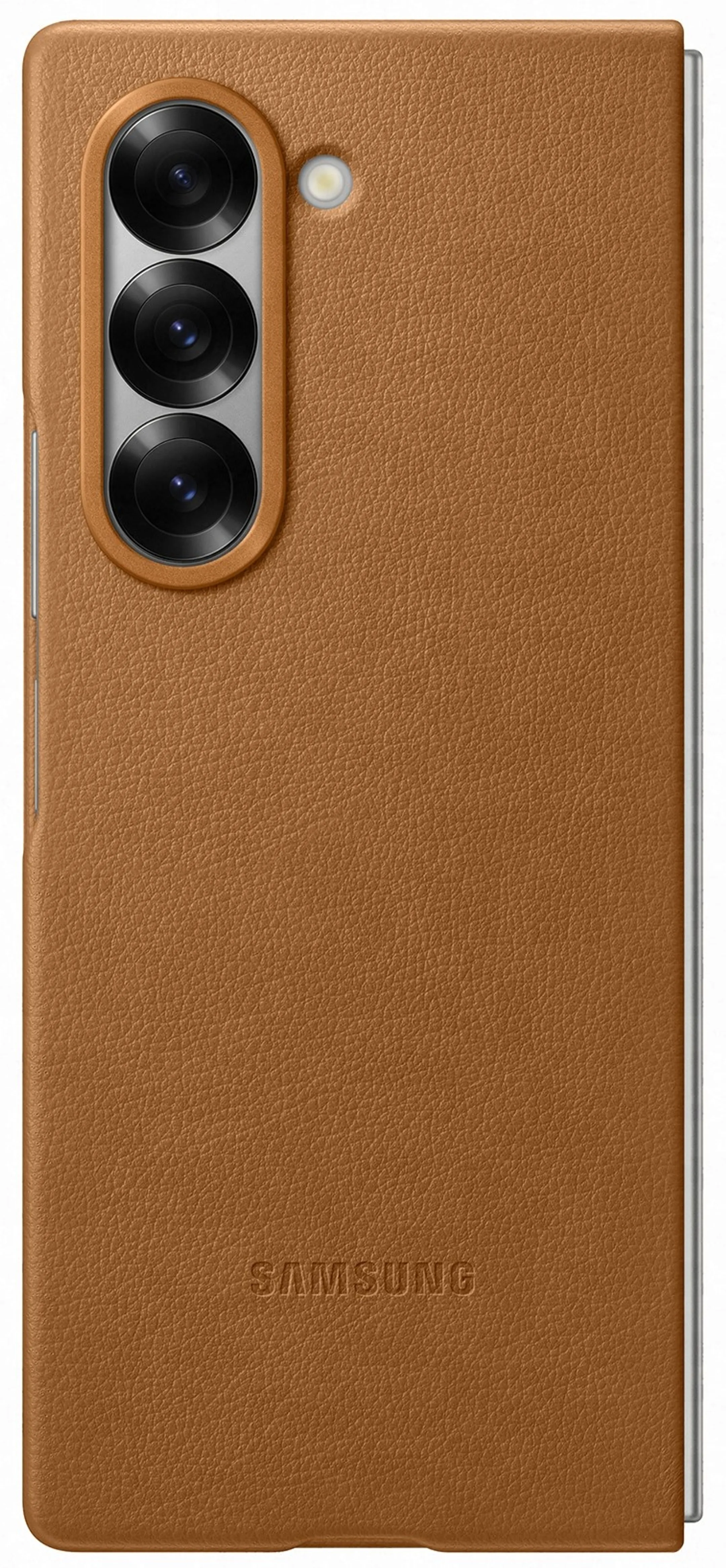 Samsung Coque en cuir pour Galaxy Z Fold6 - Tan image