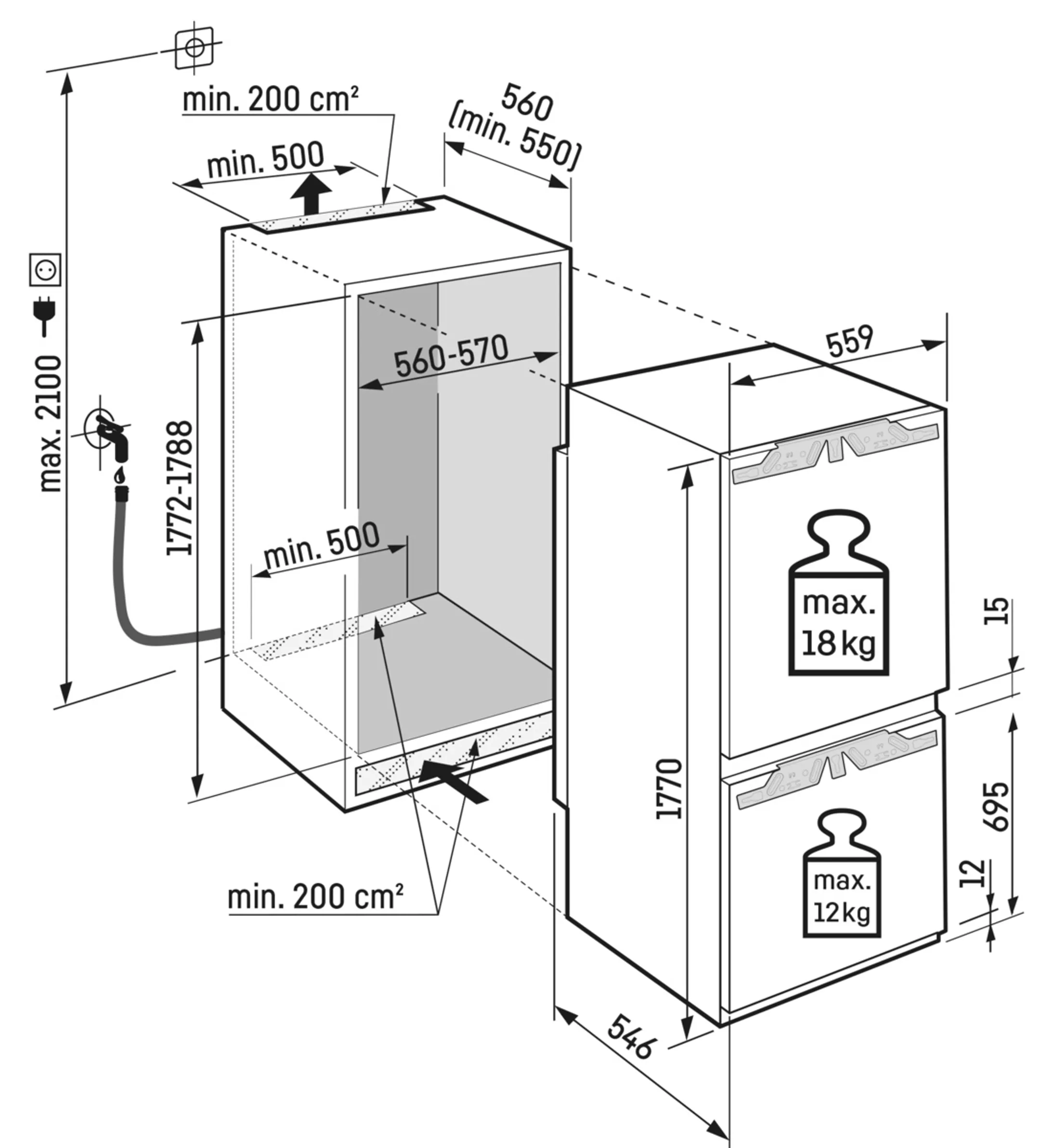 Liebherr Koelkast met diepvries ICNc 5103 Pure image