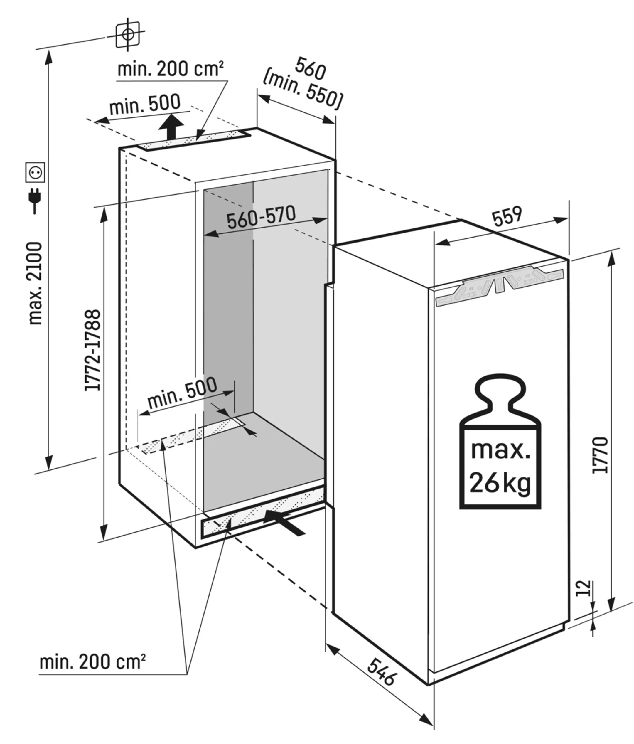 Liebherr Combi frigo congélateur encastrable IRCe 5121 Plus image