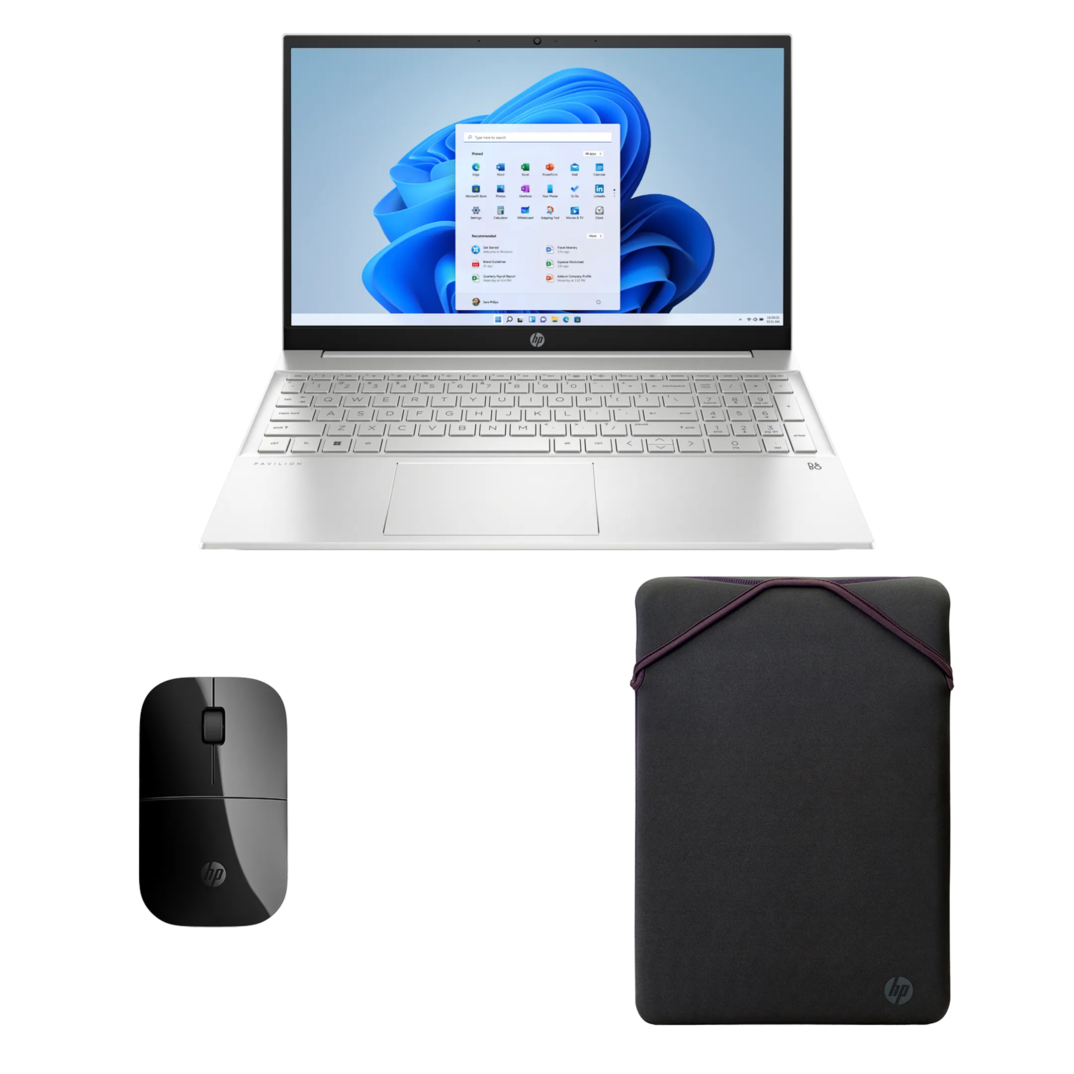 HP Bundel 15-eg2061nb + Wireless muis Z3700 + zwart/paarse sleeve image
