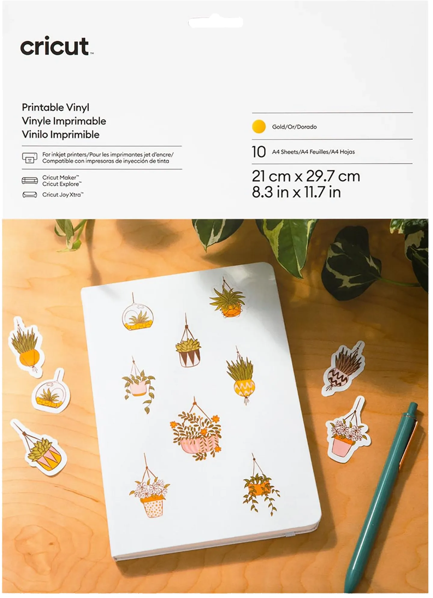 Vinyle Imprimable A4 - Lot De 10 Feuilles Pour Imprimante Jet D'Encre Et Découpeuse Cricut