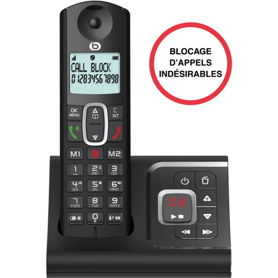 Téléphone sans fil Tribu solo-R V3 - Noir