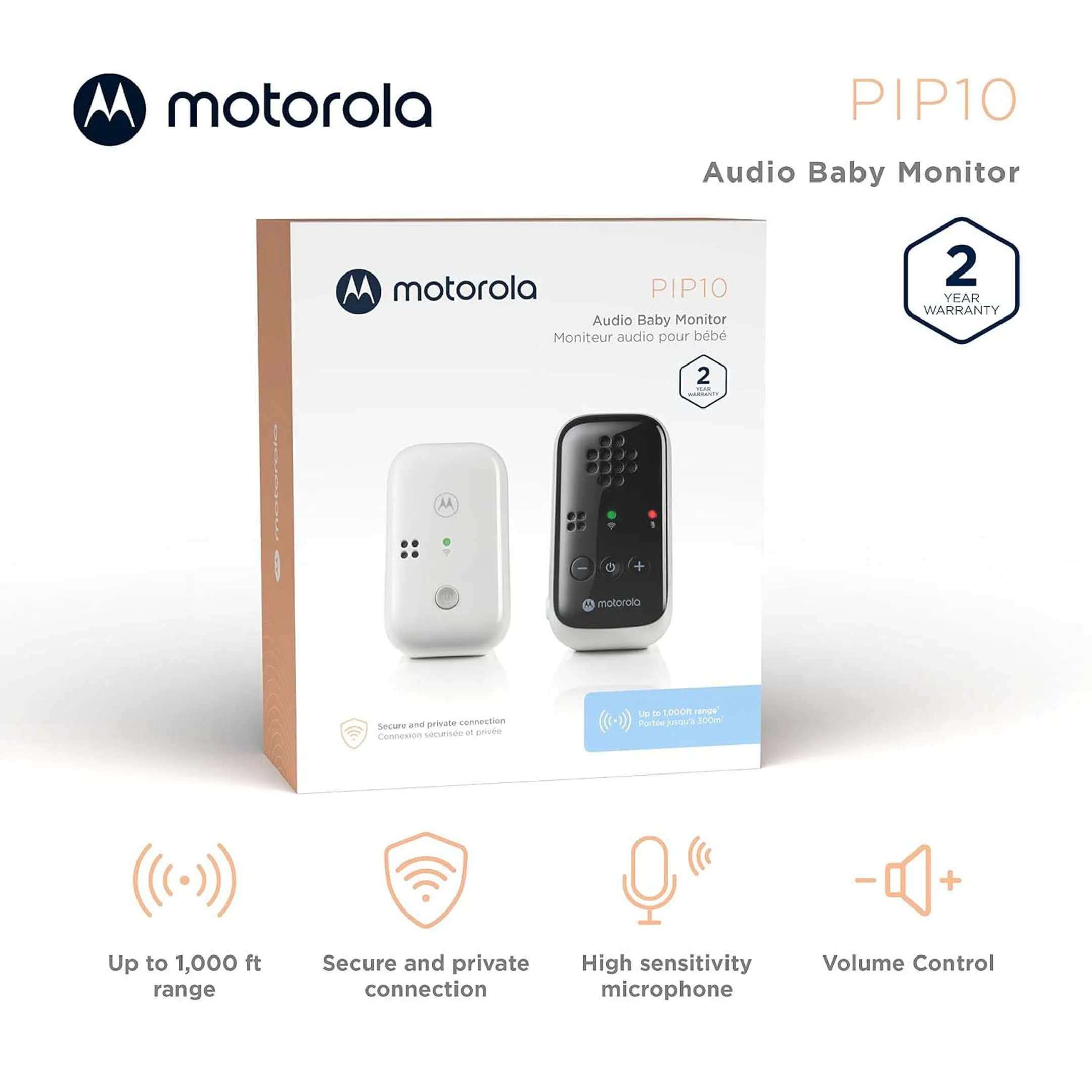 Motorola Babyfoon PIP10 White 230V image