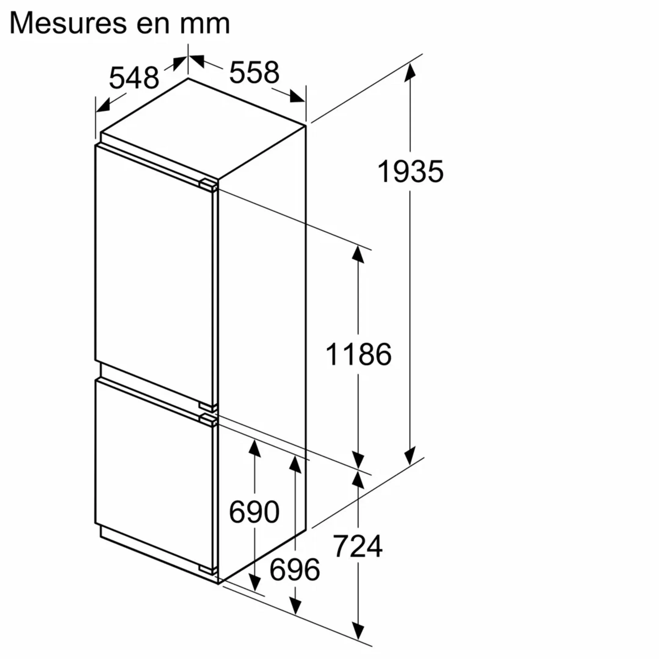 Siemens Combi frigo congélateur encastrable KI96NVFD0 image