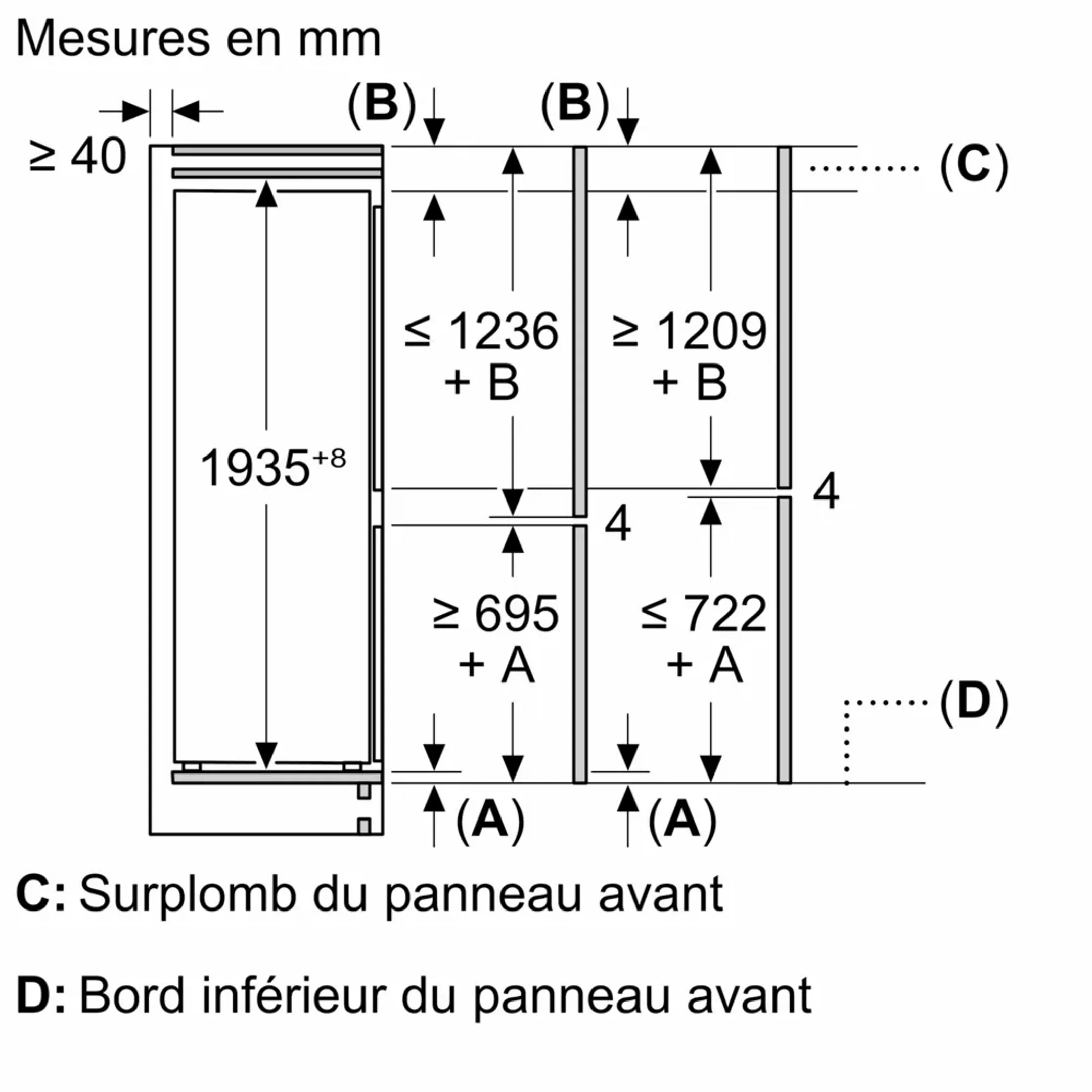Siemens Combi frigo congélateur encastrable KI96NVFD0 image