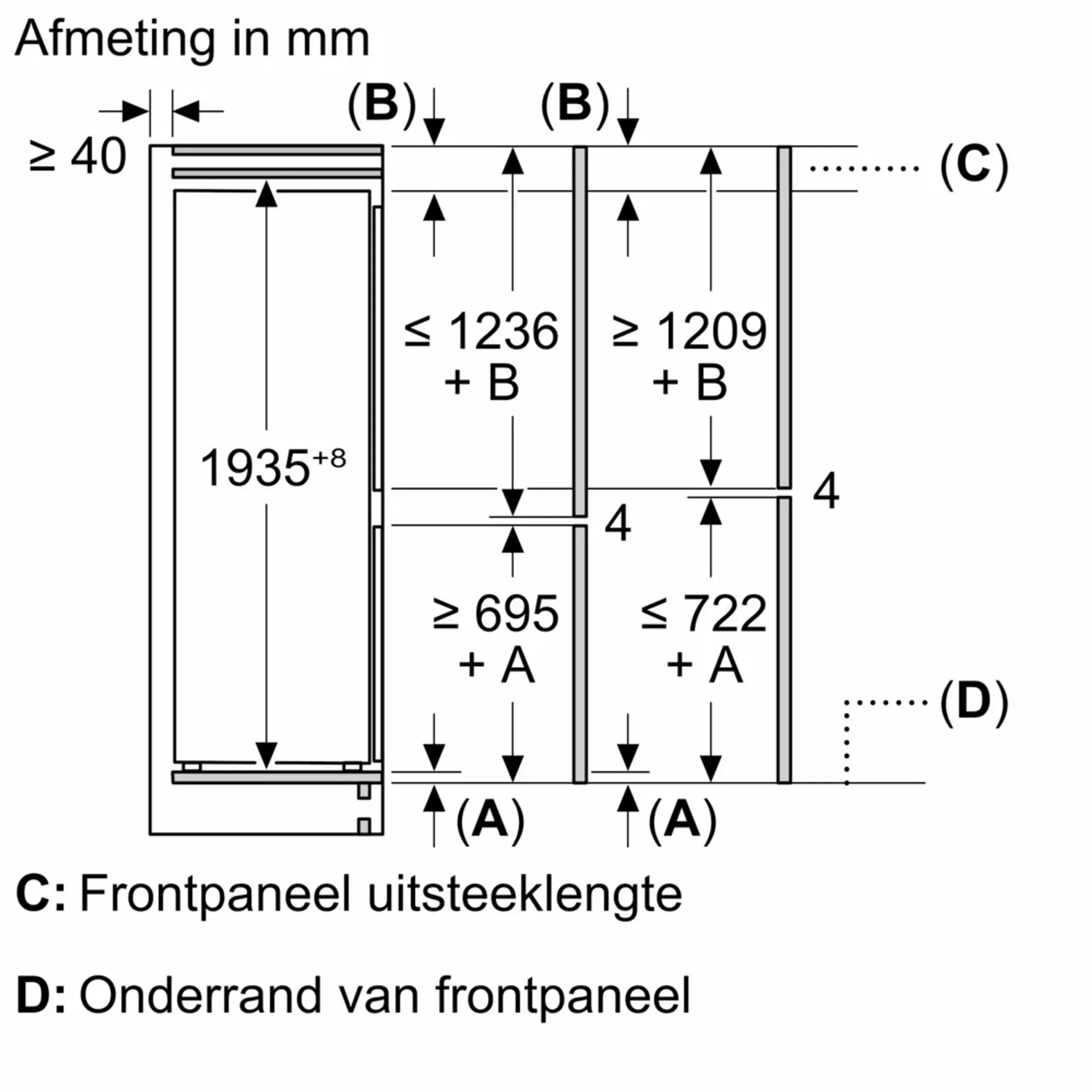 Siemens Inbouw koelkast met diepvries KI96NVFD0 image