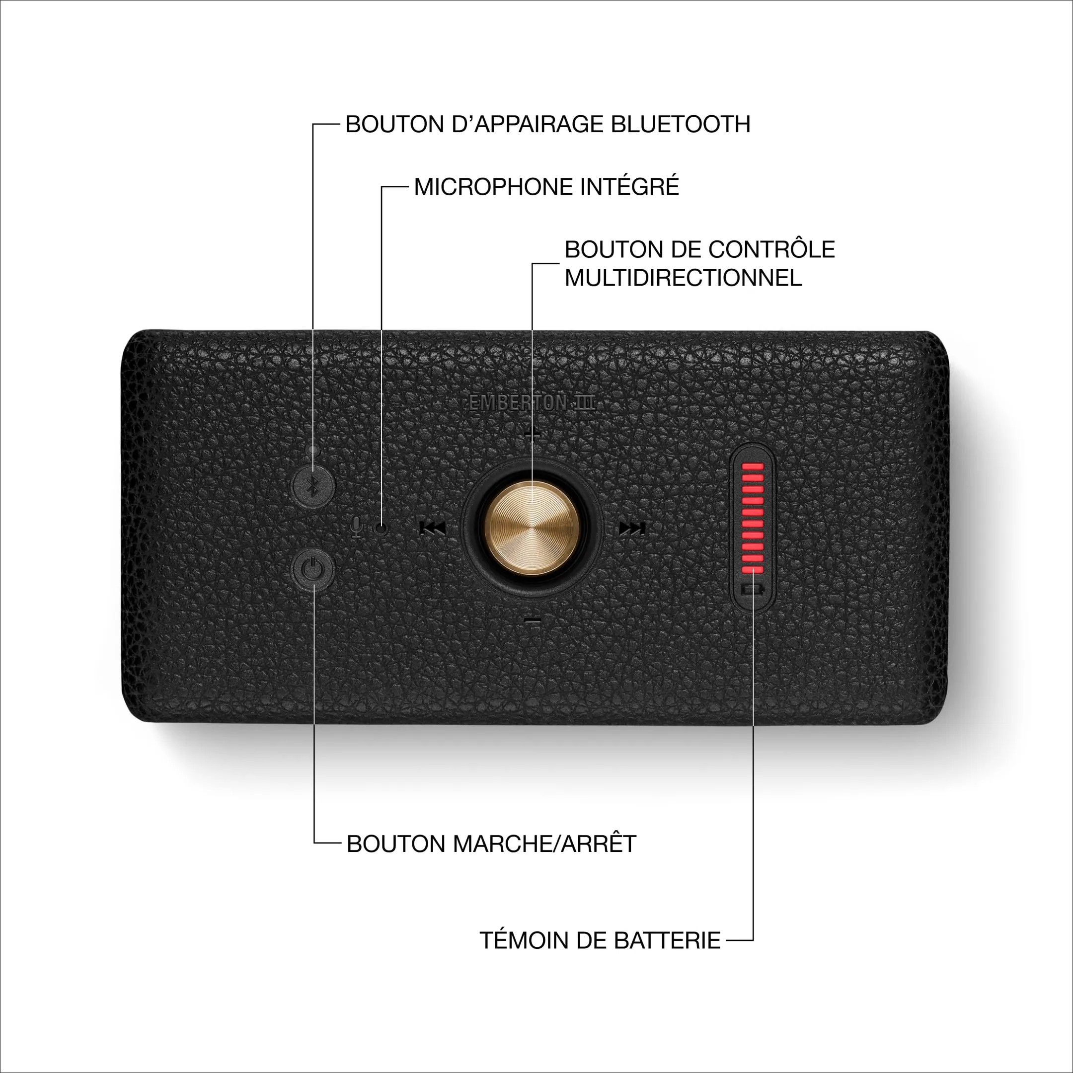 Marshall Enceinte Bluetooth III Emberton - Noir image