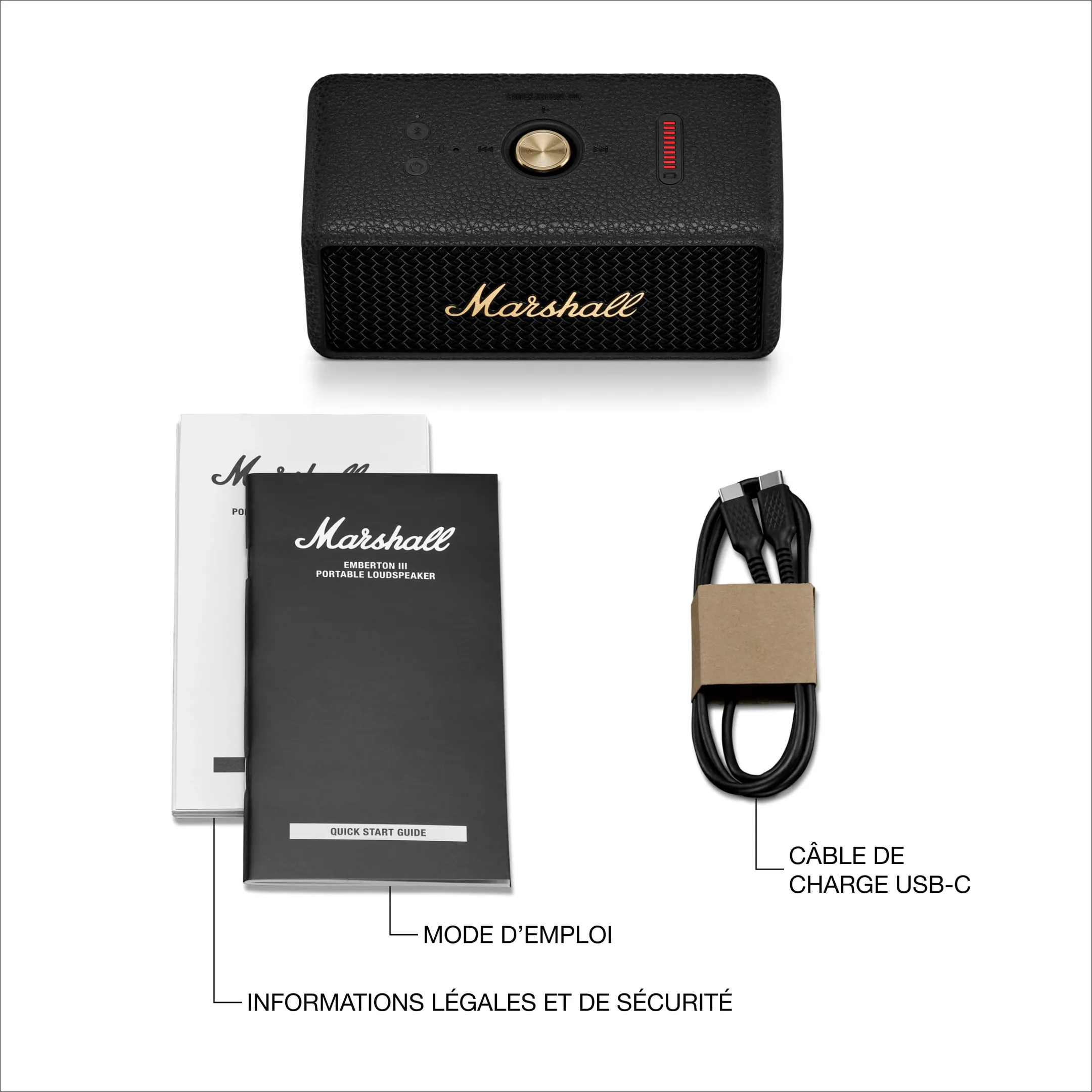 Marshall Enceinte Bluetooth III Emberton - Noir image