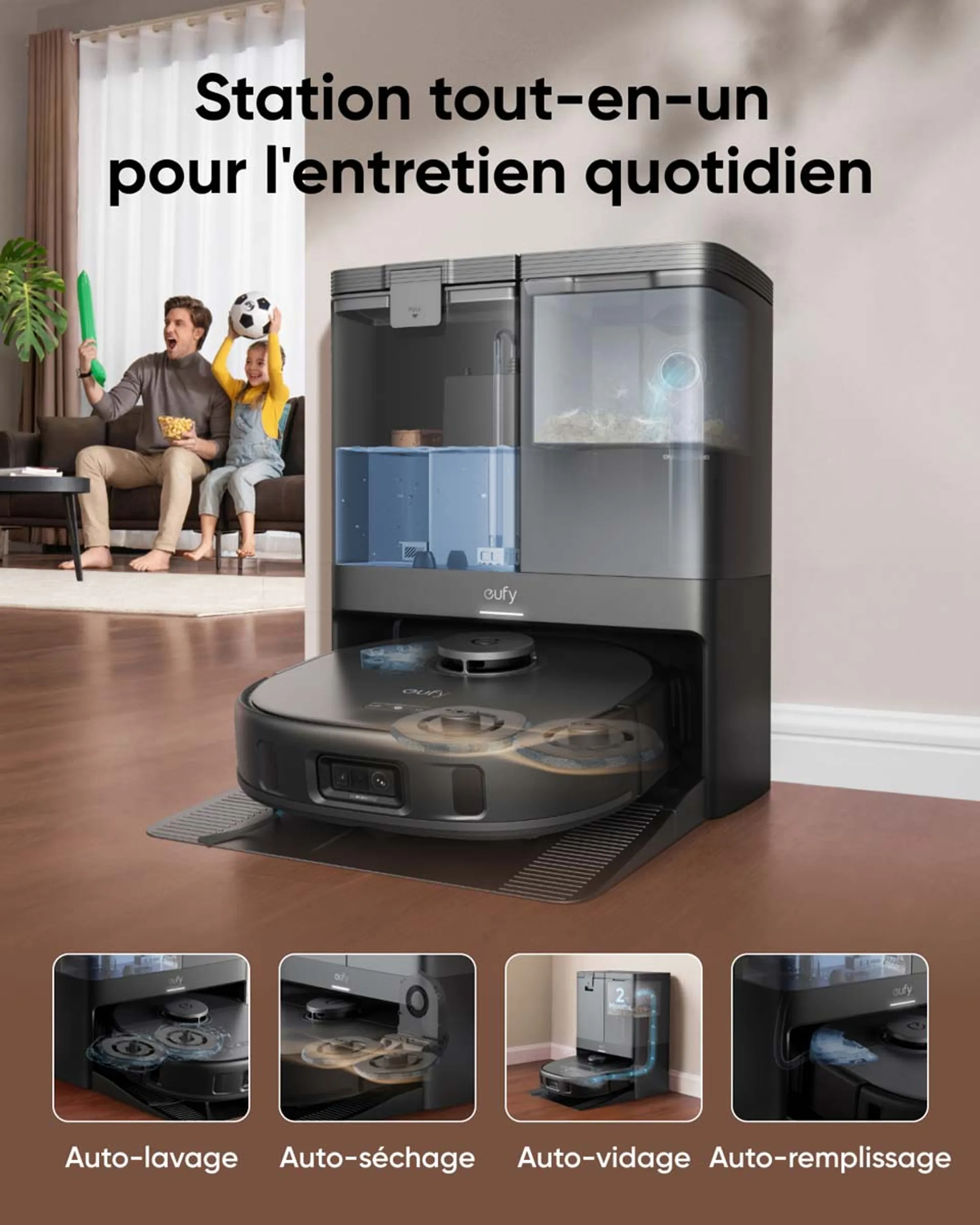 Eufy Aspirateur robot 2 en 1 X10 Pro Omni image