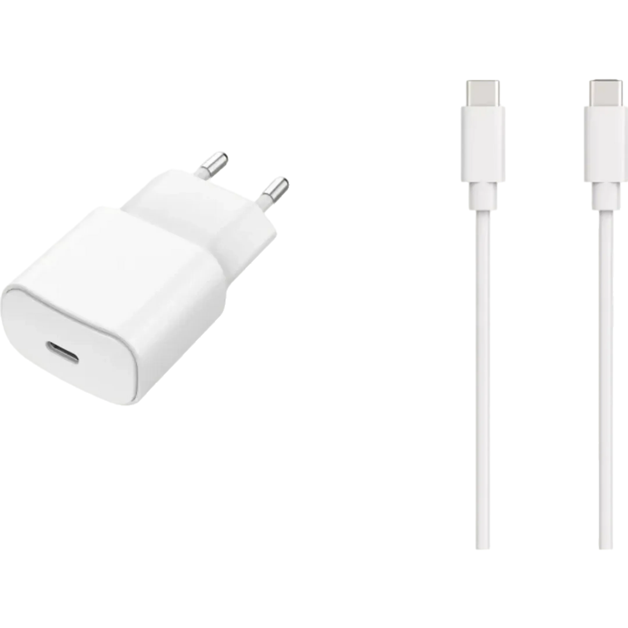 Chargeur secteur chargeur 20W + cable USB-C - Blanc