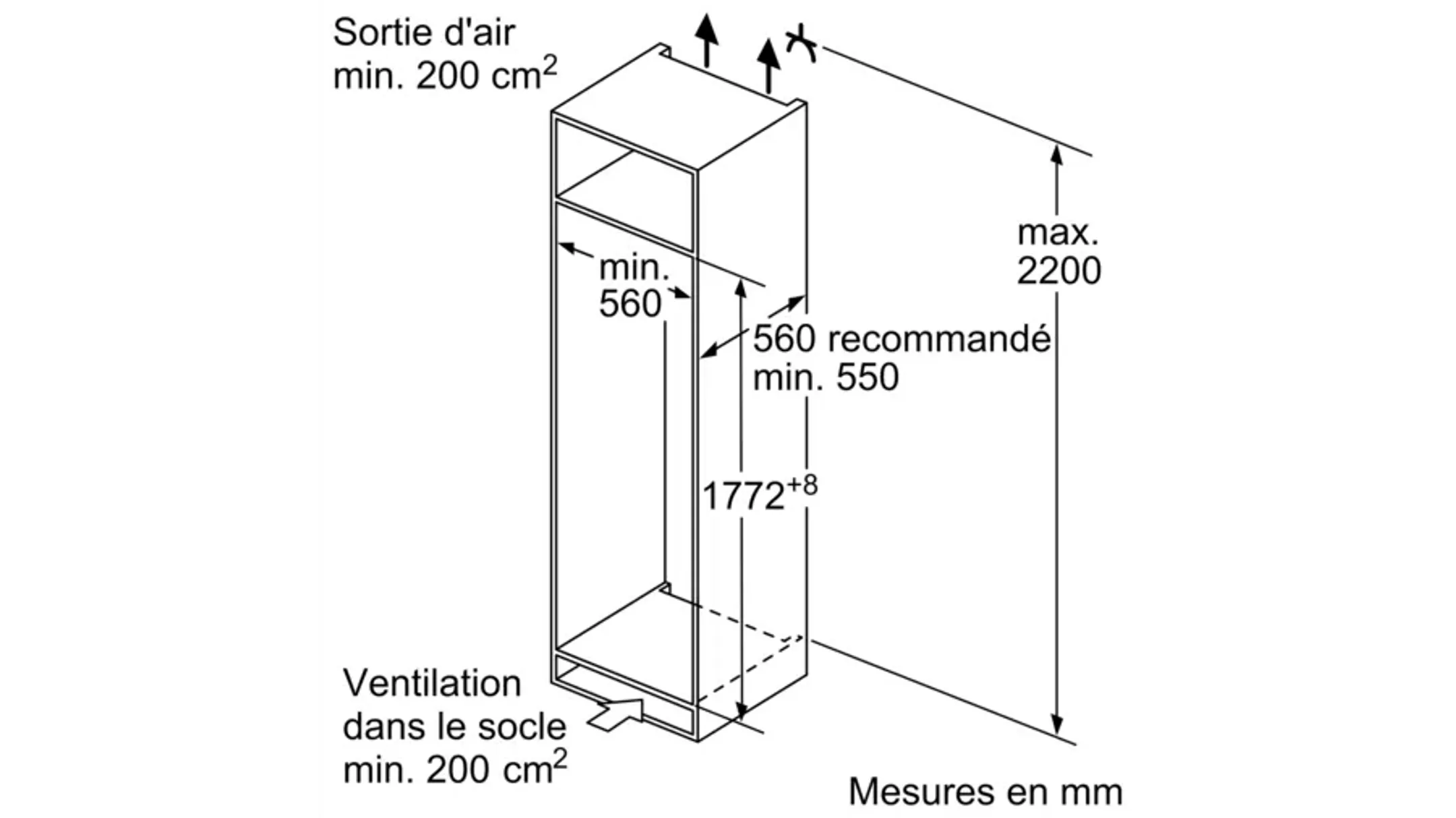 Bosch Combi frigo congélateur encastrable KIL82VFE0 image