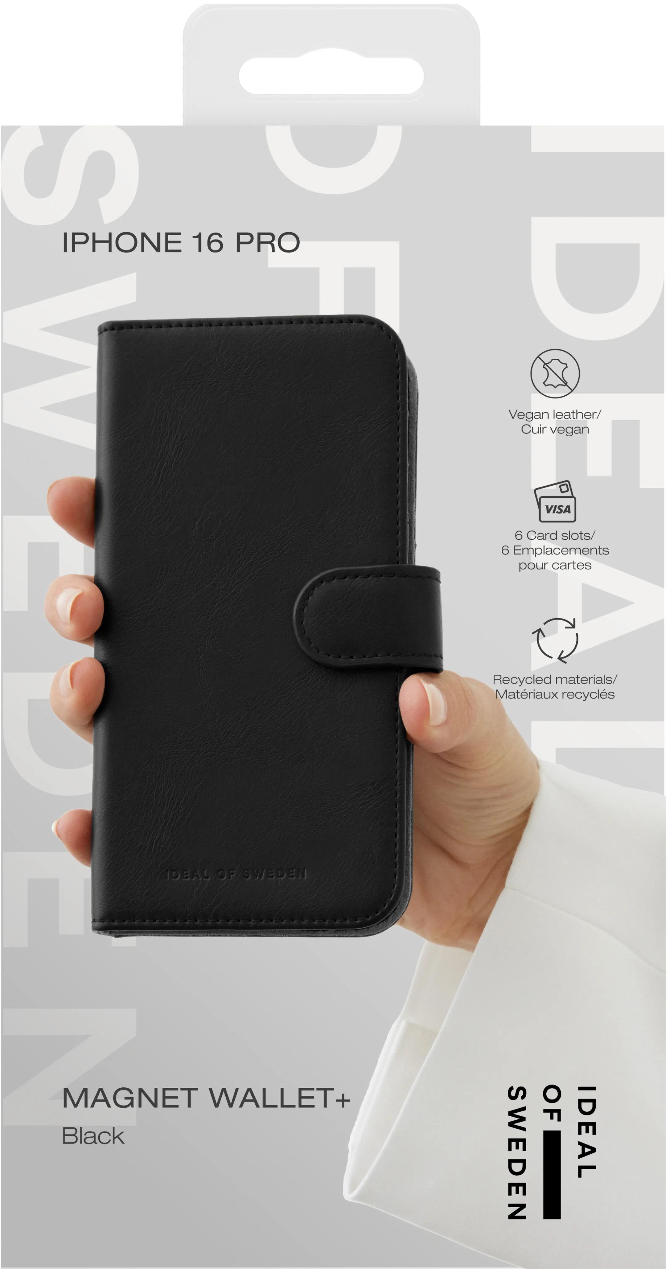 Magnet Wallet iPhone 16 Pro - Zwart