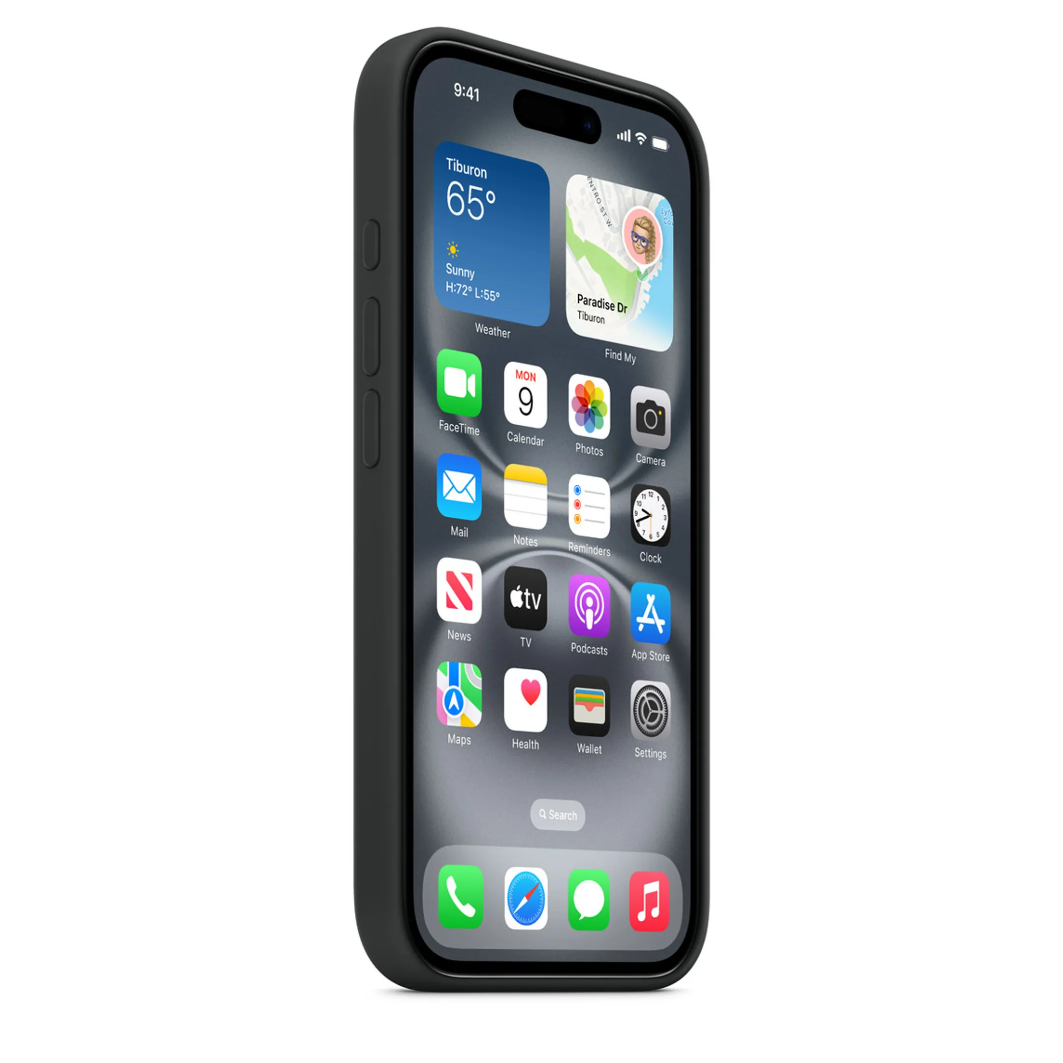 Apple Silicone cover met MagSafe voor iPhone 16 - Black image