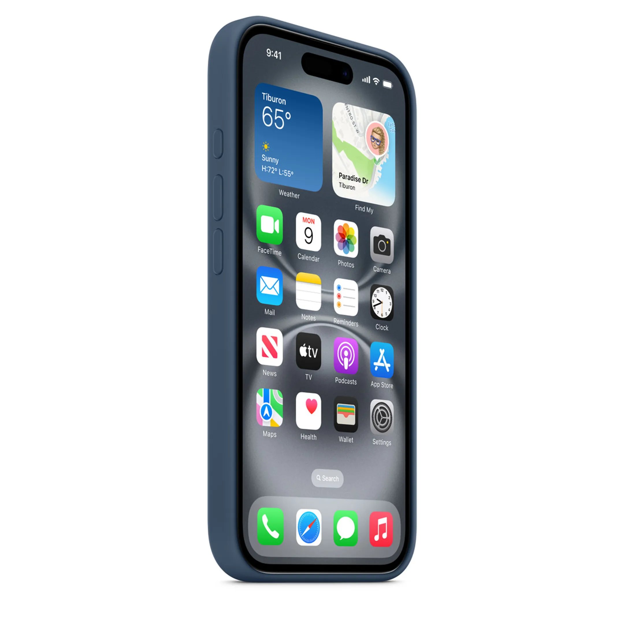 Apple Silicone cover met MagSafe voor iPhone 16 -Denim  image
